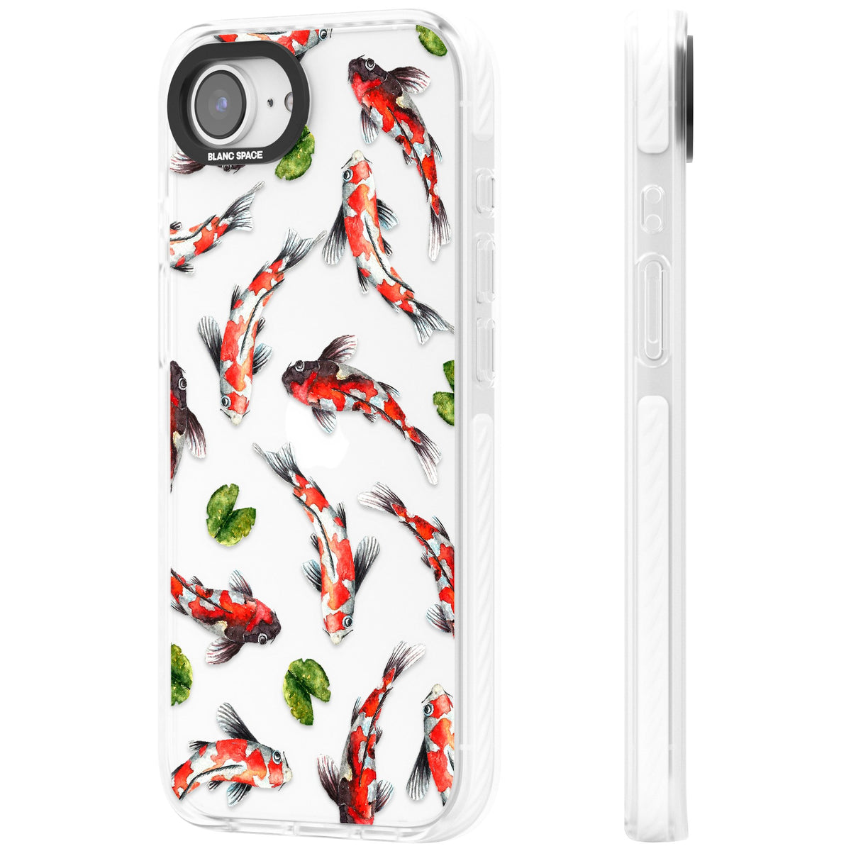 Koi Fish In Watercolour iPhone 16e / iPhone 17e Impact Clear Phone Case side