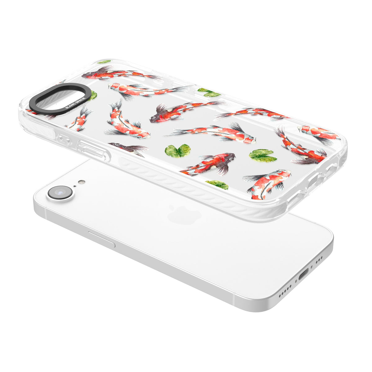 Koi Fish In Watercolour iPhone 16e / iPhone 17e Impact Clear Phone Case angled
