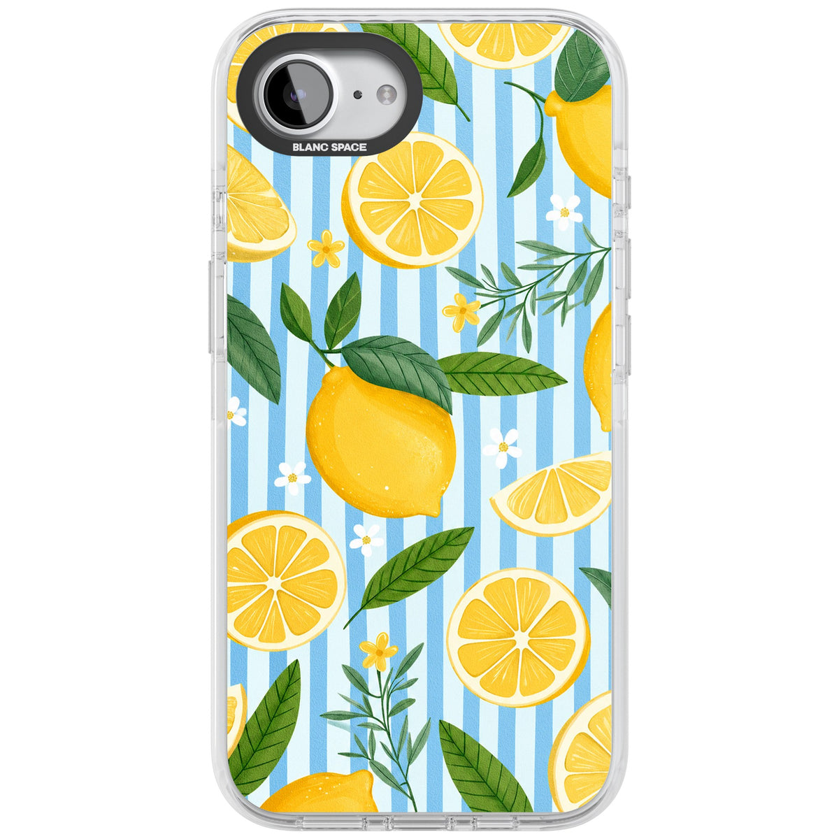 Capri Citrus Stripe iPhone 16e / iPhone 17e Impact Clear Phone Case front
