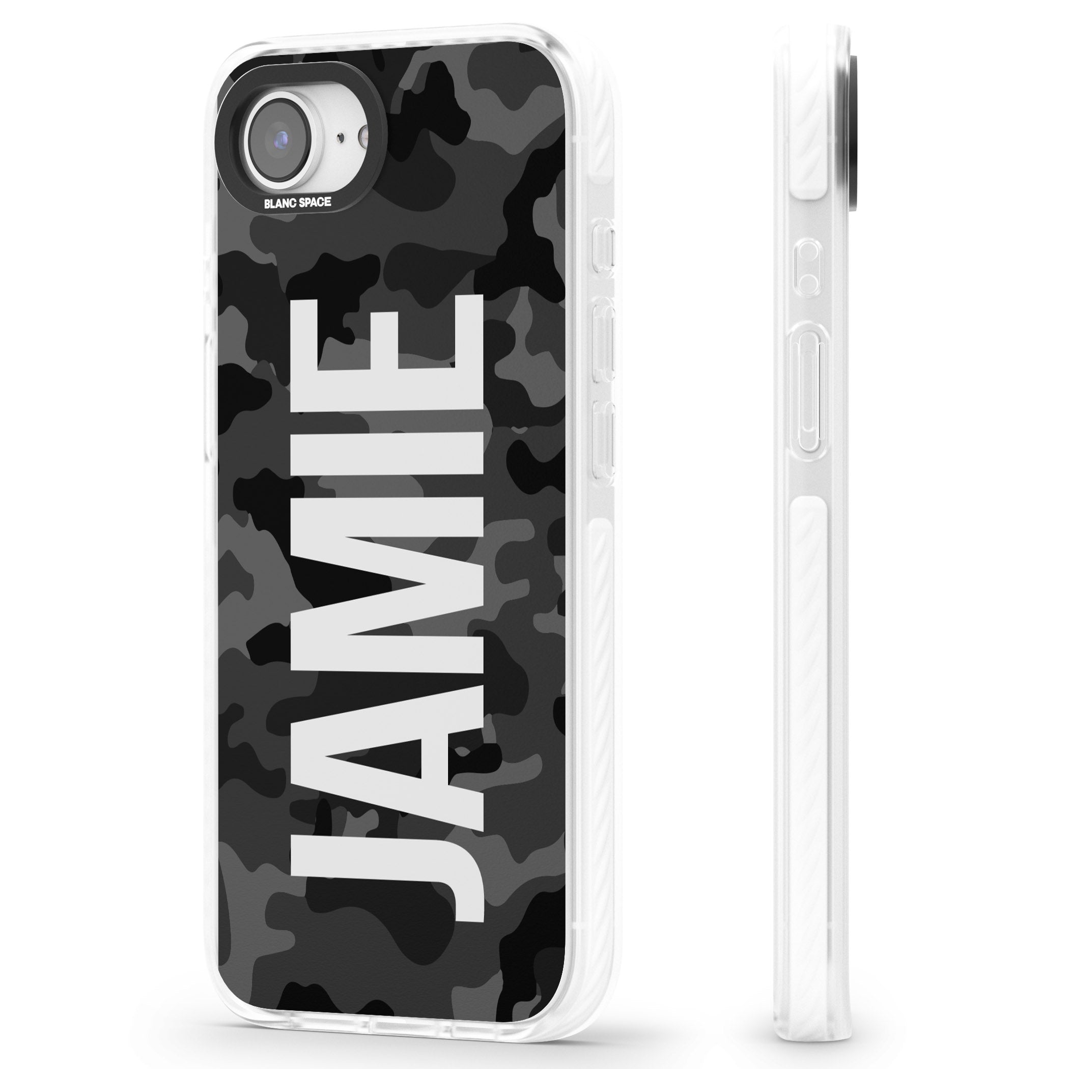 Personalised Black Camo Name Vertical