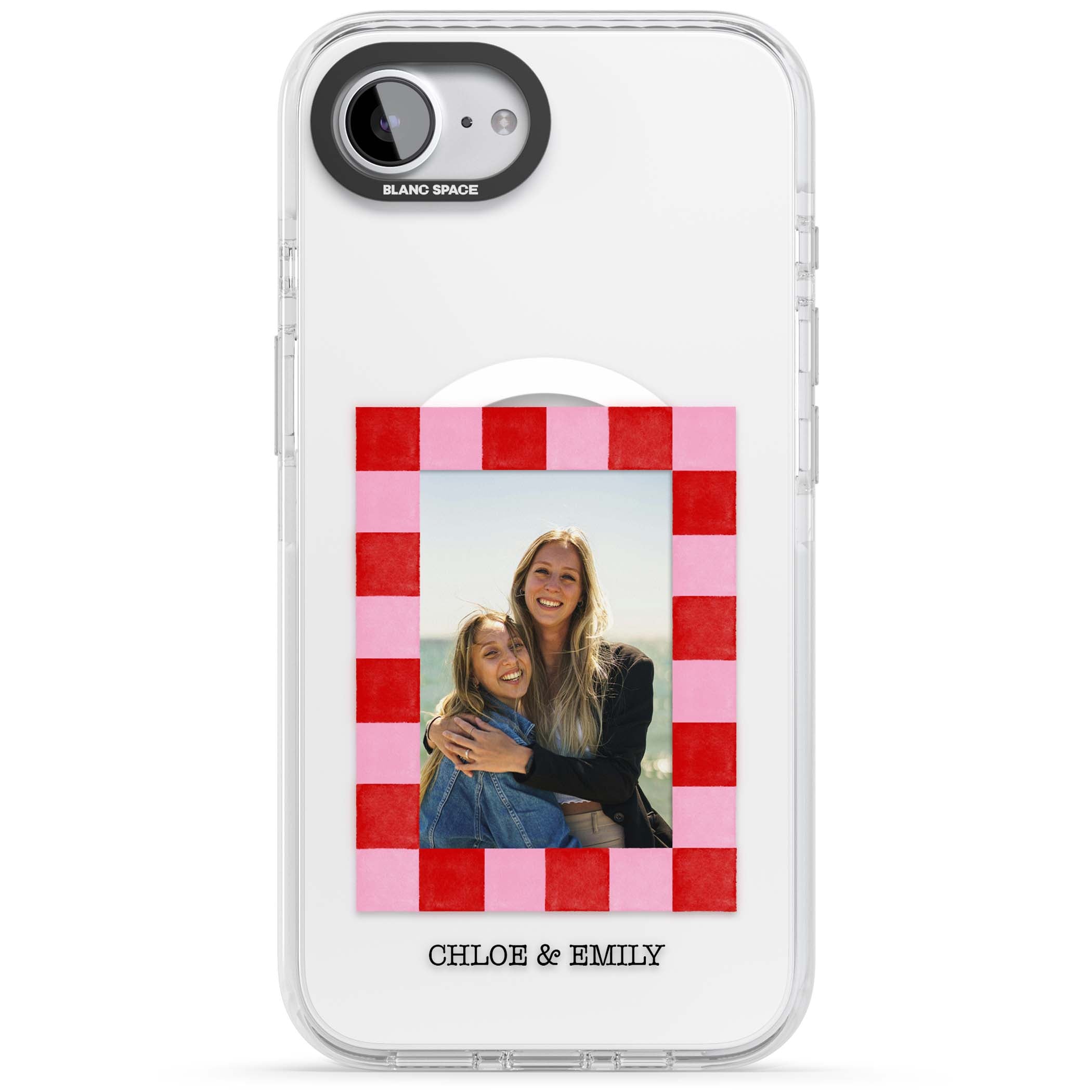 Bubblegum Check Photo for her iPhone case | Impact Magsafe case for iPhone 16e, iPhone 17e