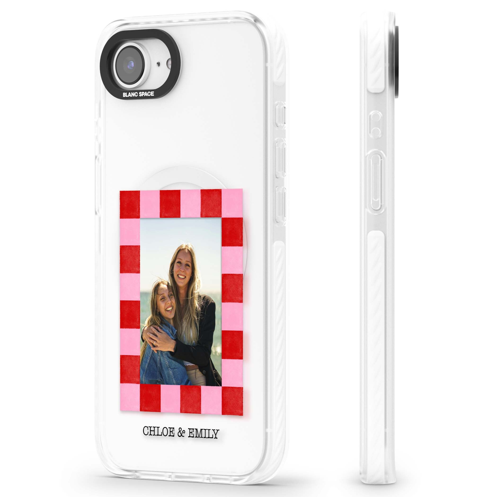 Bubblegum Check Photo for her iPhone case | Impact Magsafe case for iPhone 16e, iPhone 17e