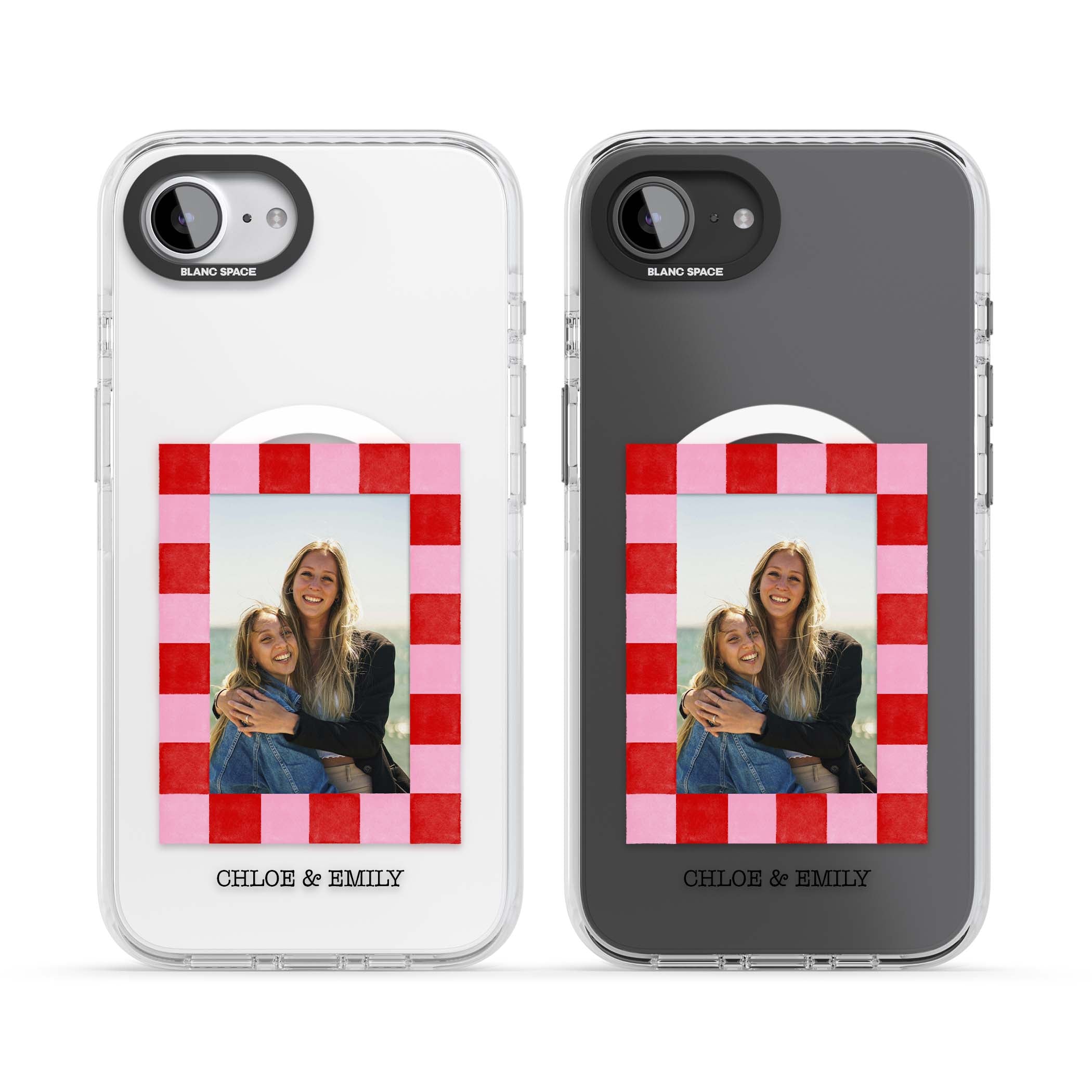 Bubblegum Check Photo for her iPhone case | Impact Magsafe case for iPhone 16e, iPhone 17e