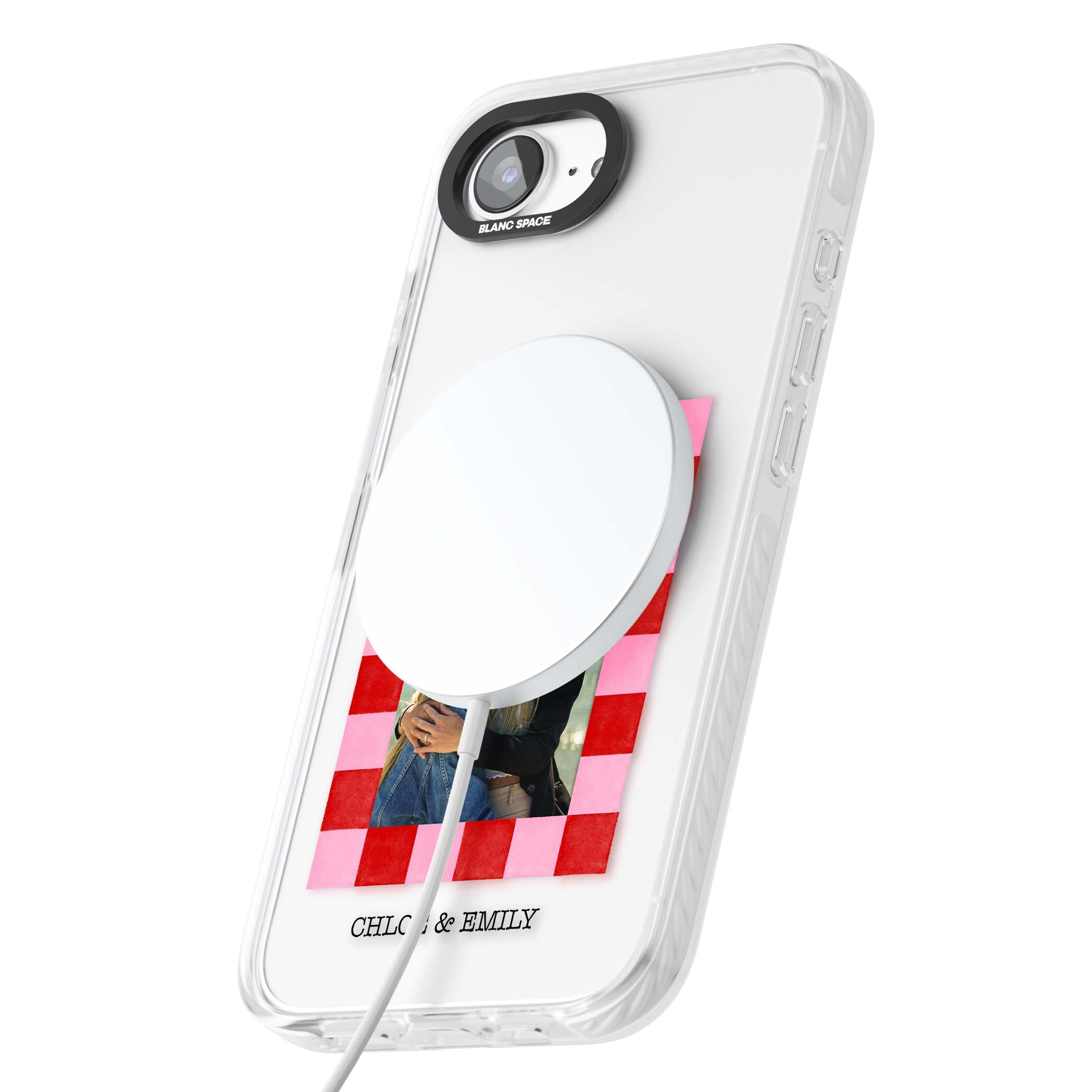 Bubblegum Check Photo for her iPhone case | Impact Magsafe case for iPhone 16e, iPhone 17e