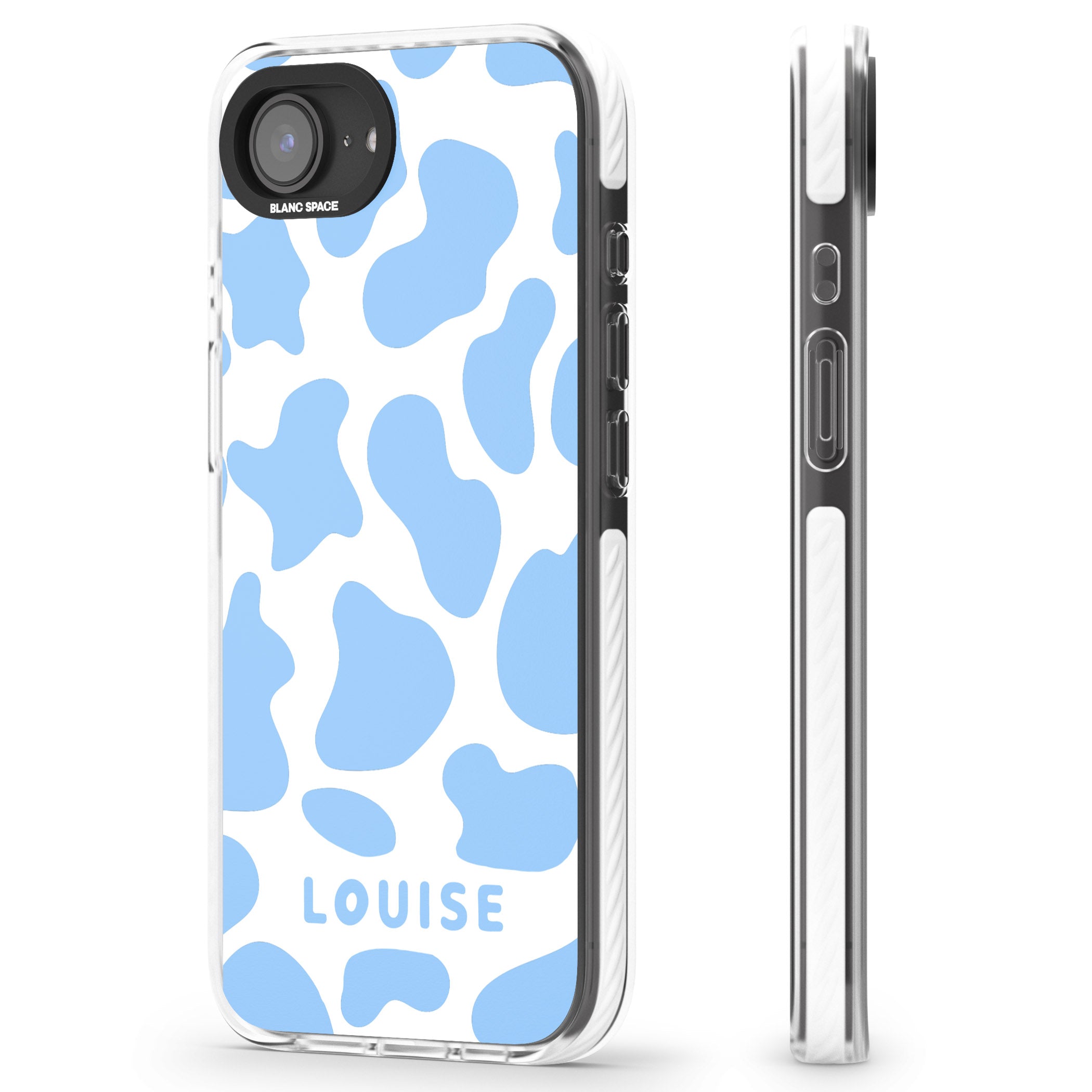 Personalised Blue And White Cow Print