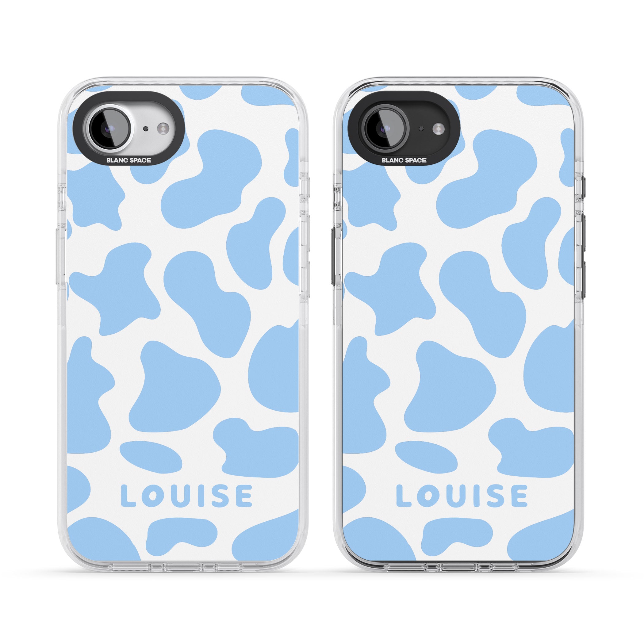 Personalised Blue And White Cow Print