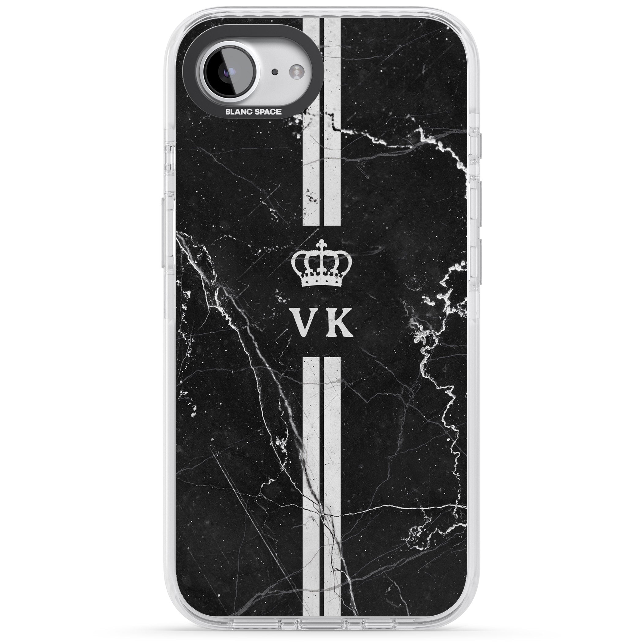 Personalised Black Marble Stripe Initials