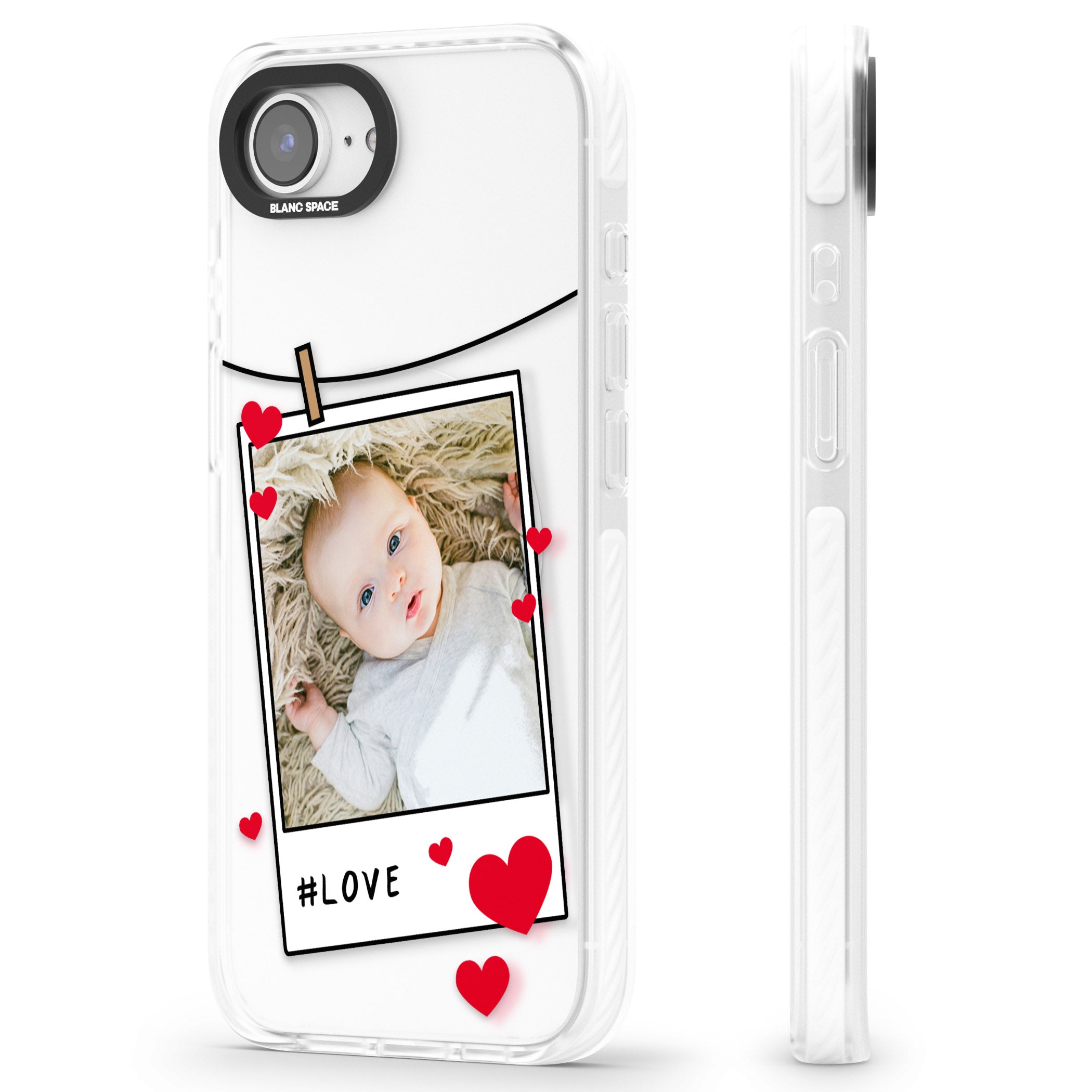 Personalised Paperclip & Hearts Instant Camera Photo