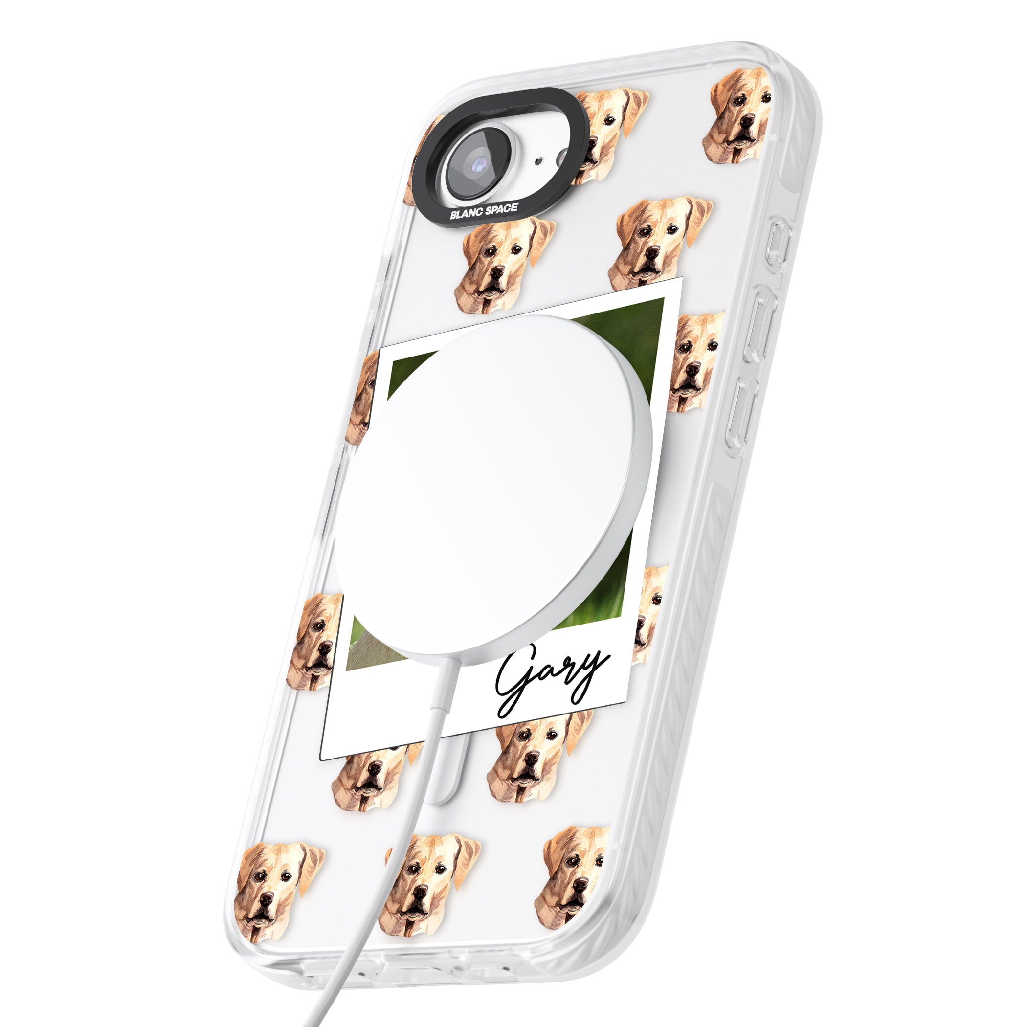 Personalised Tan Black Labrador Instant Camera Photo