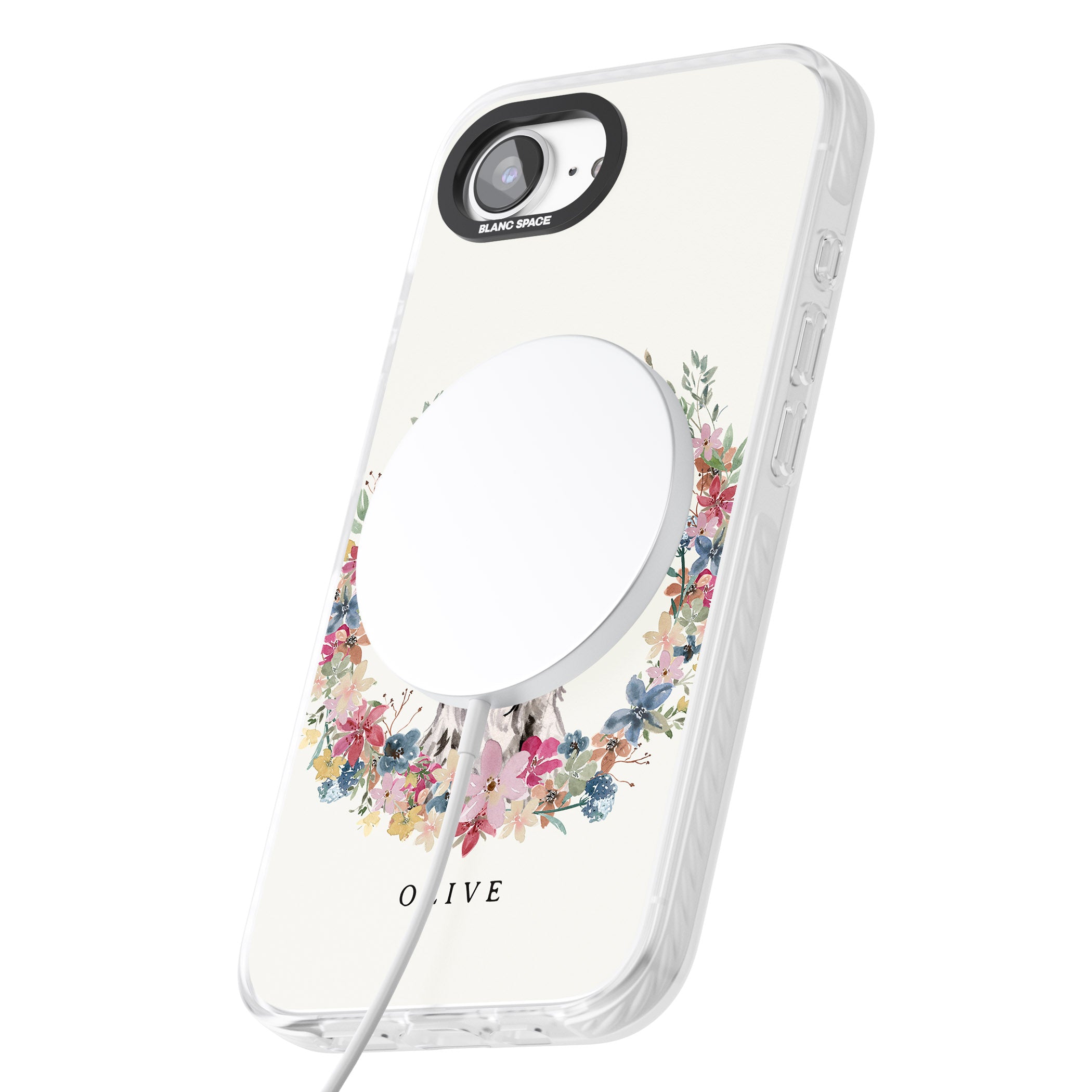 Personalised Black Cocker Spaniel Floral Portrait