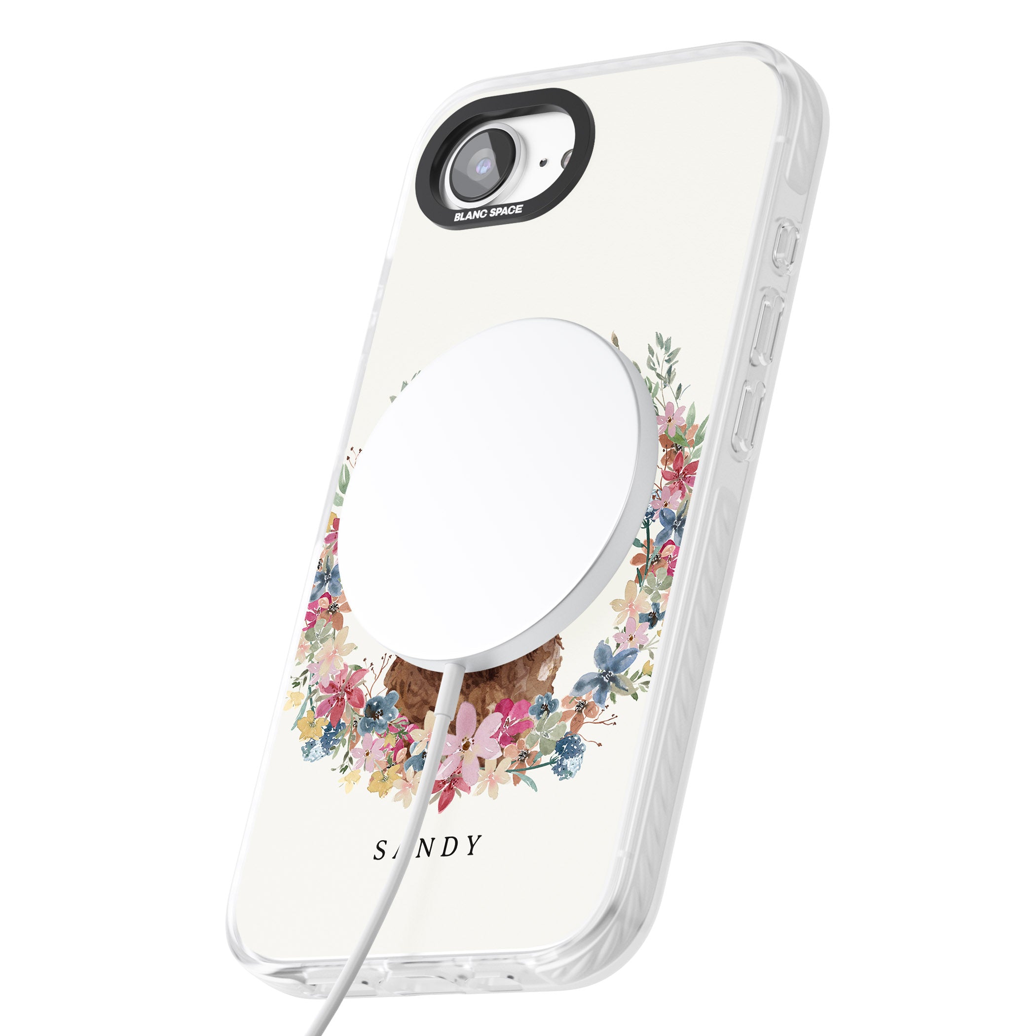 Personalised Brown Cockapoo Floral Portrait