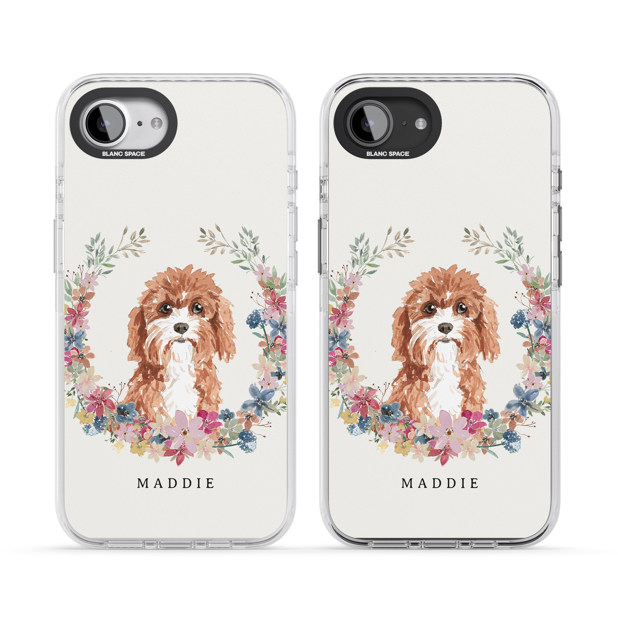 Personalised Cavapoo Floral Portrait