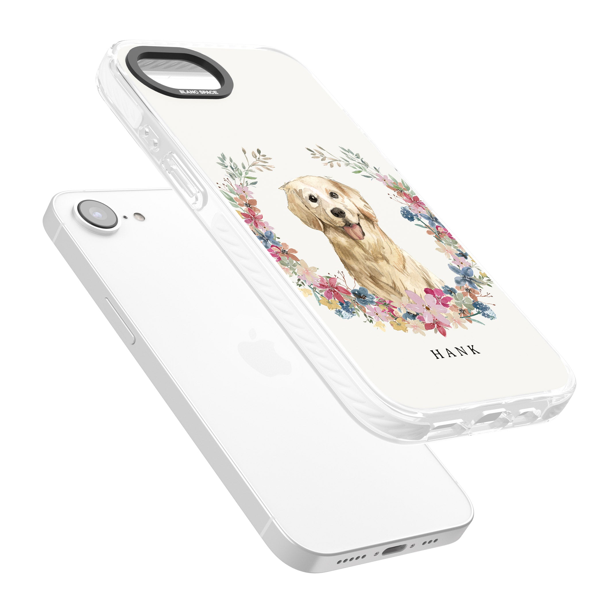 Personalised Golden Retriever Floral Portrait