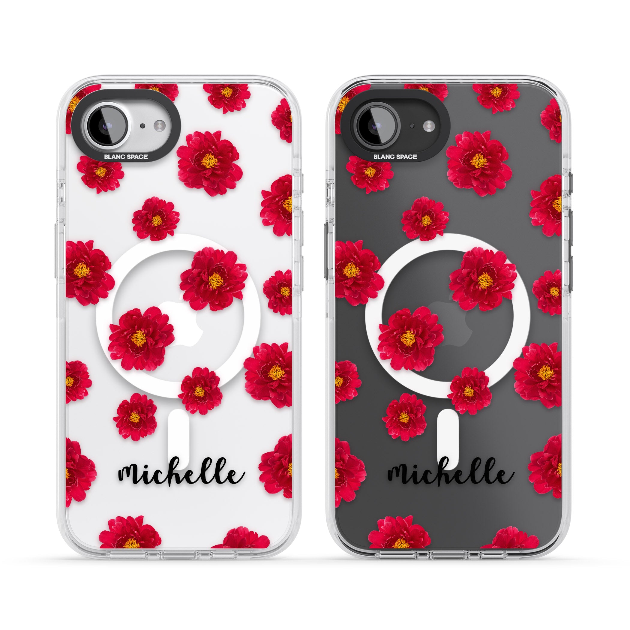 Personalised Red Peonies & Cursive