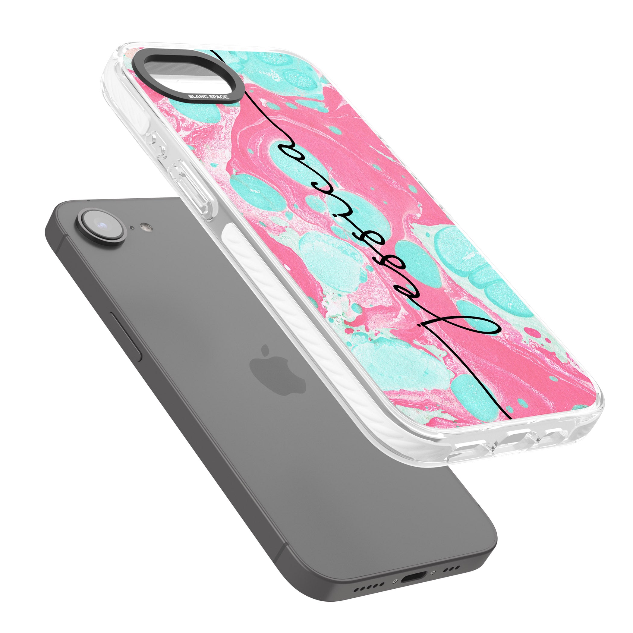 Personalised Turquoise & Pink Marbled