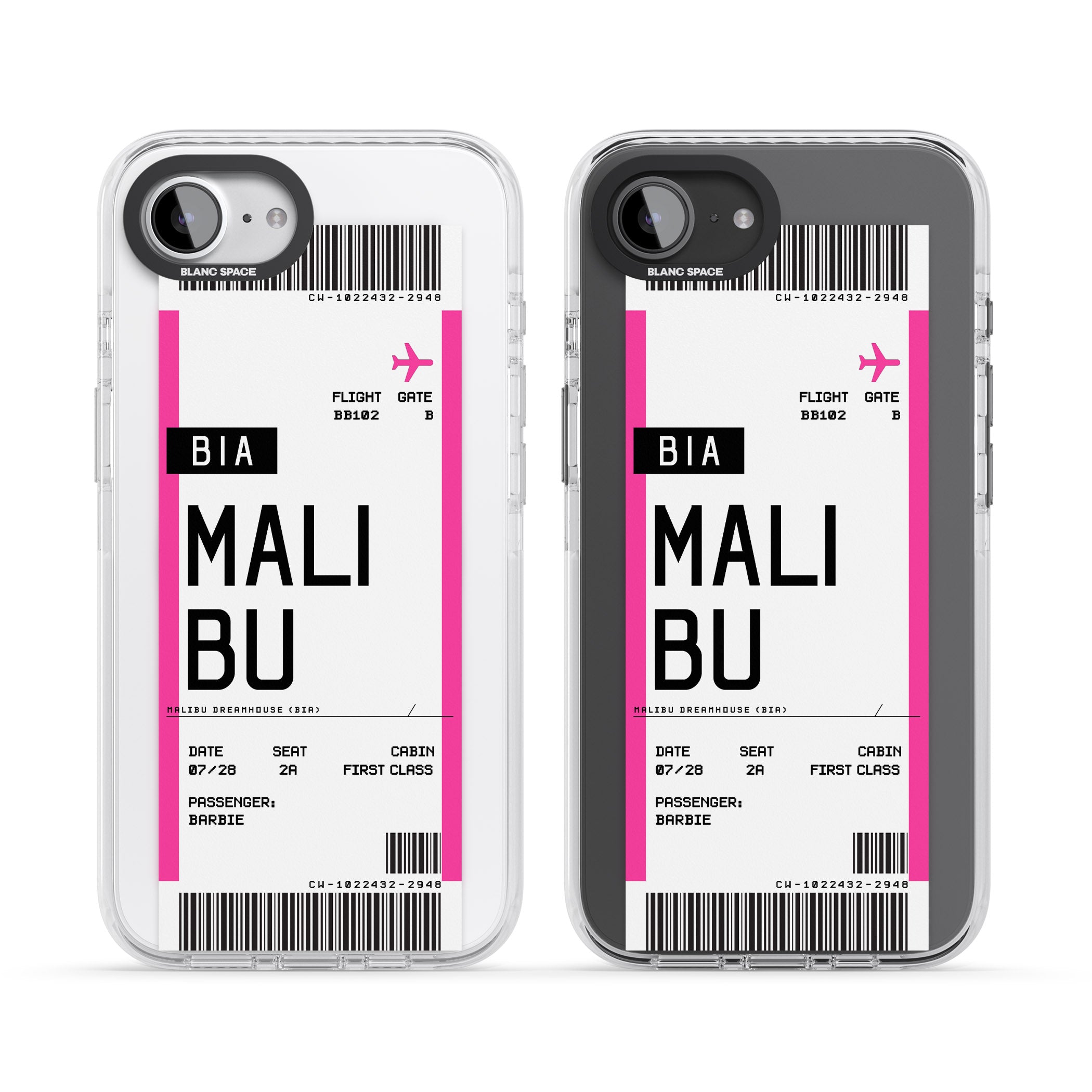 Personalised Pink Malibu Boarding Pass