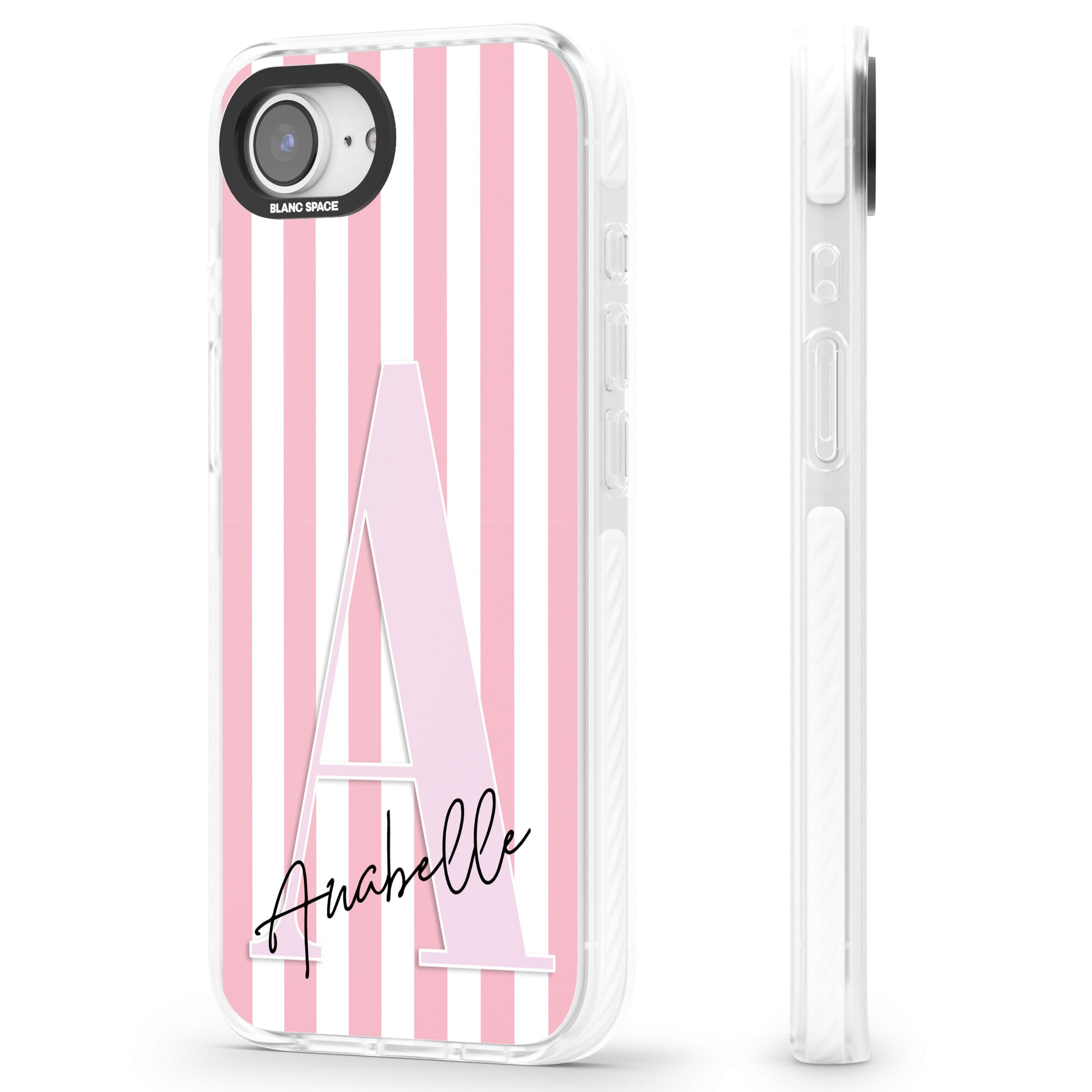 Personalised Pink Stripes & Monogram