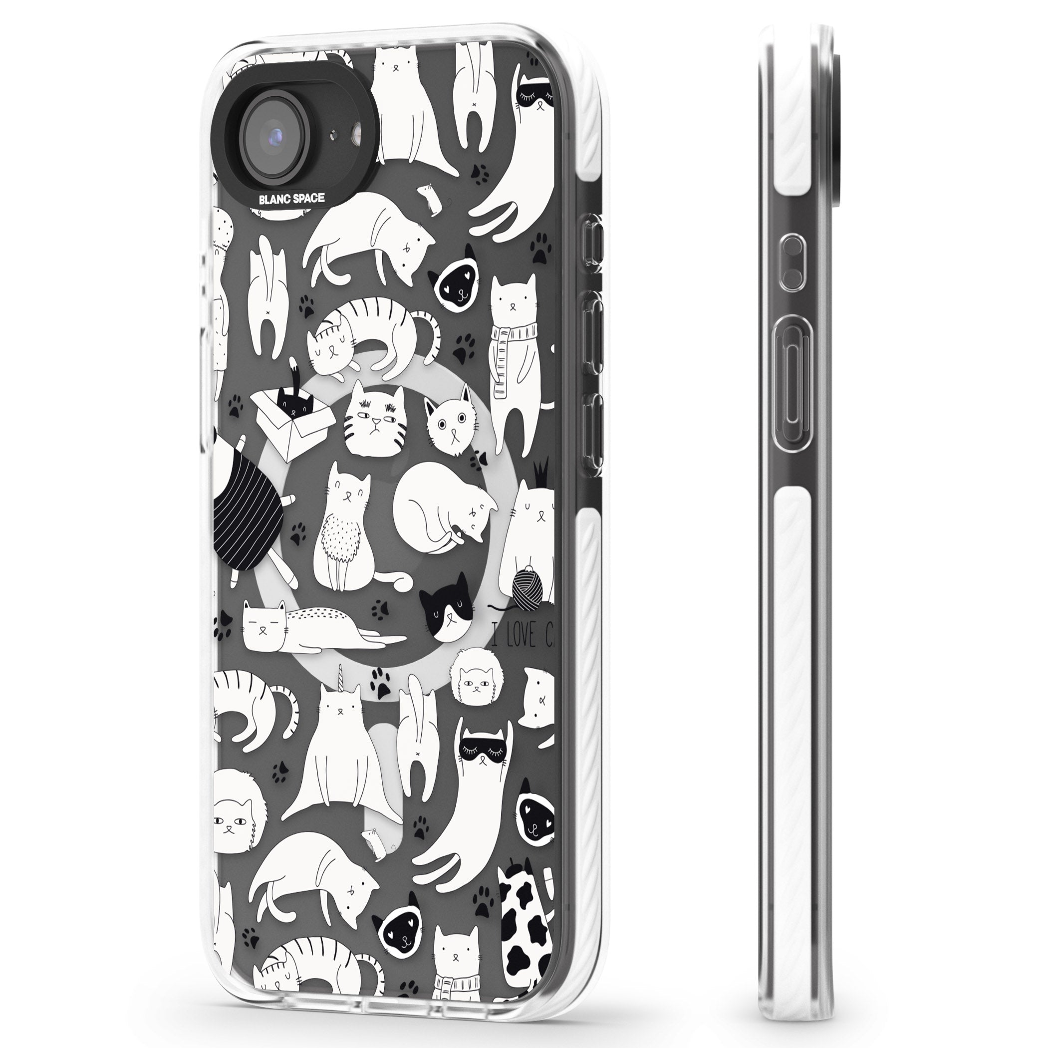 Cartoon Cat Collage Black & White