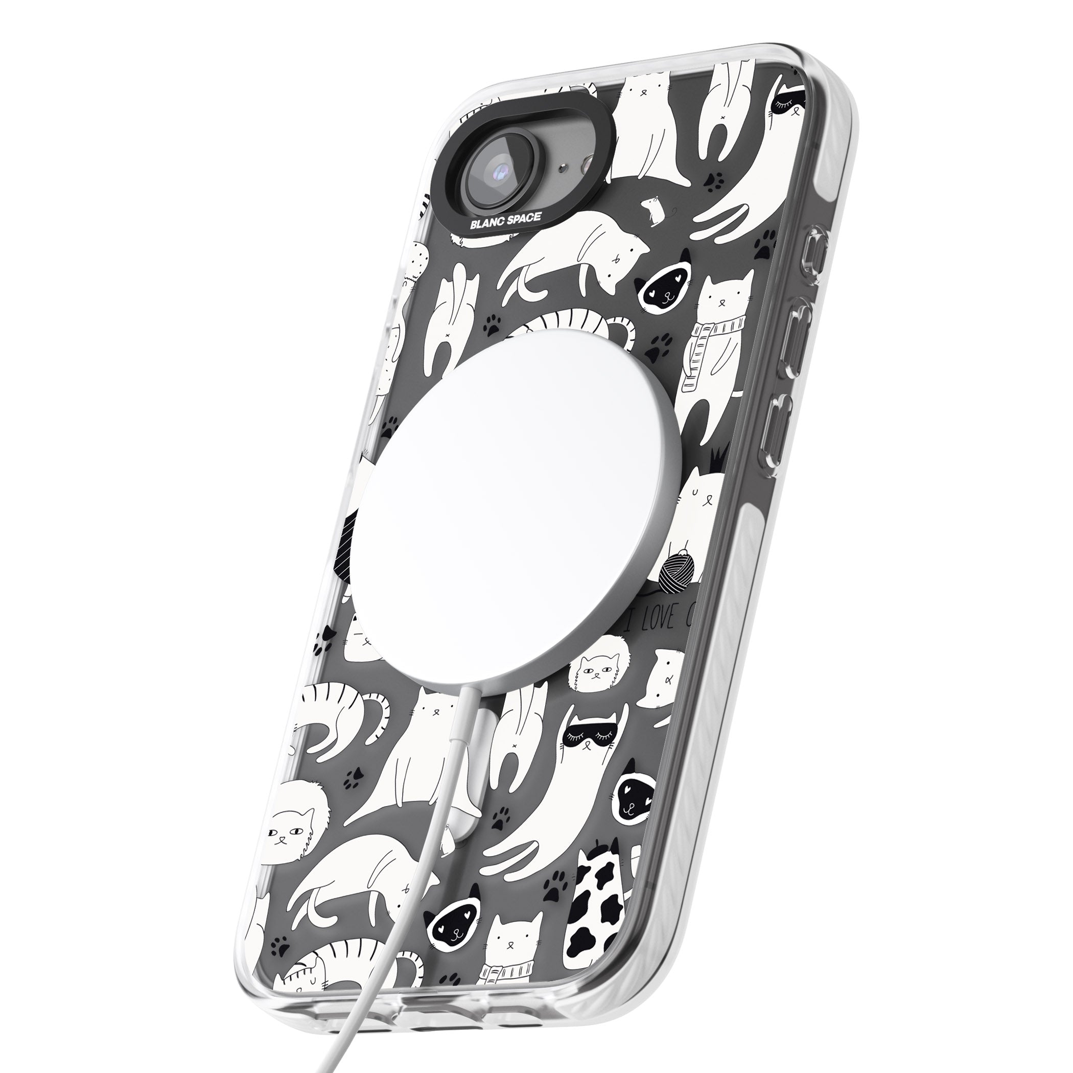 Cartoon Cat Collage Black & White