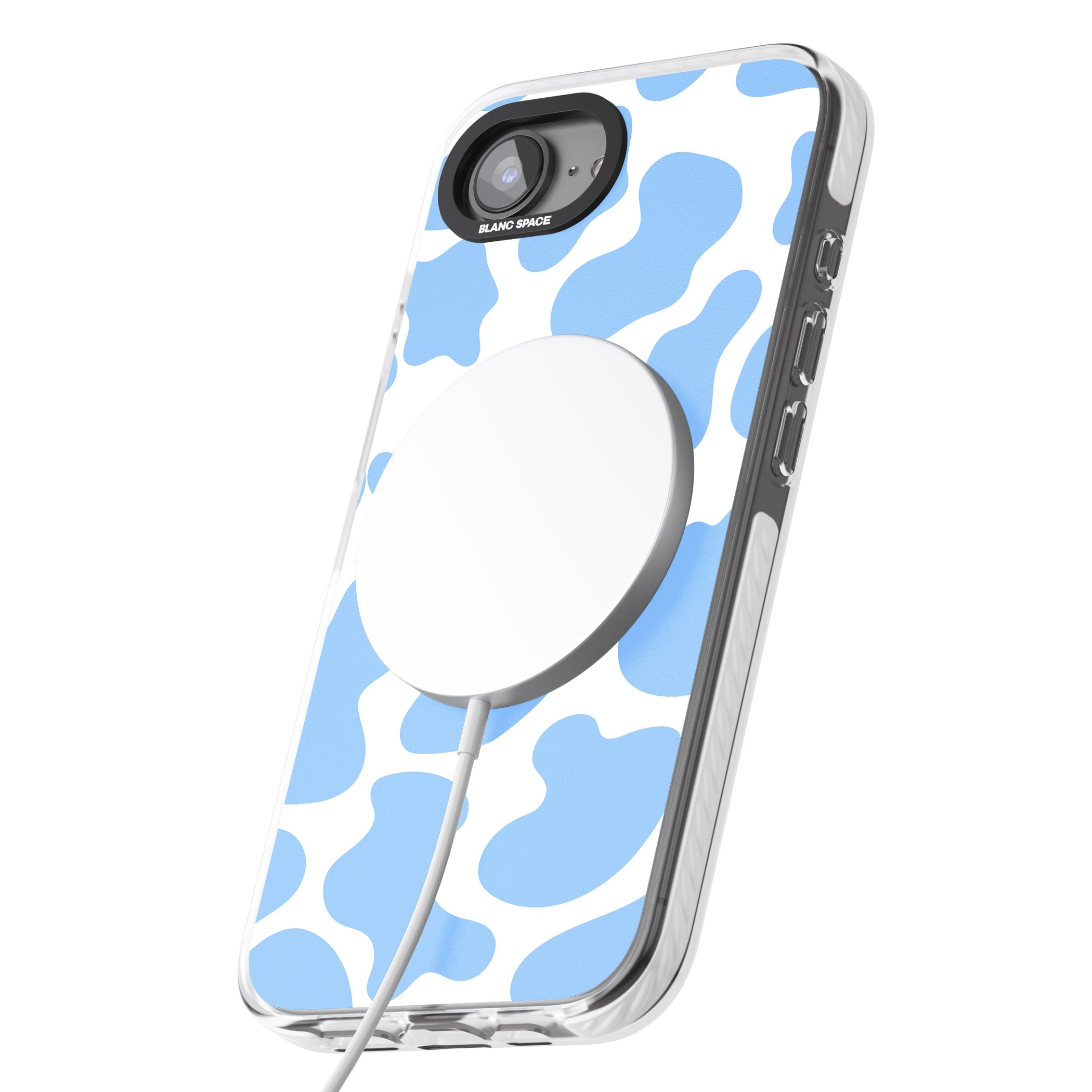 Blue And White Cow Print