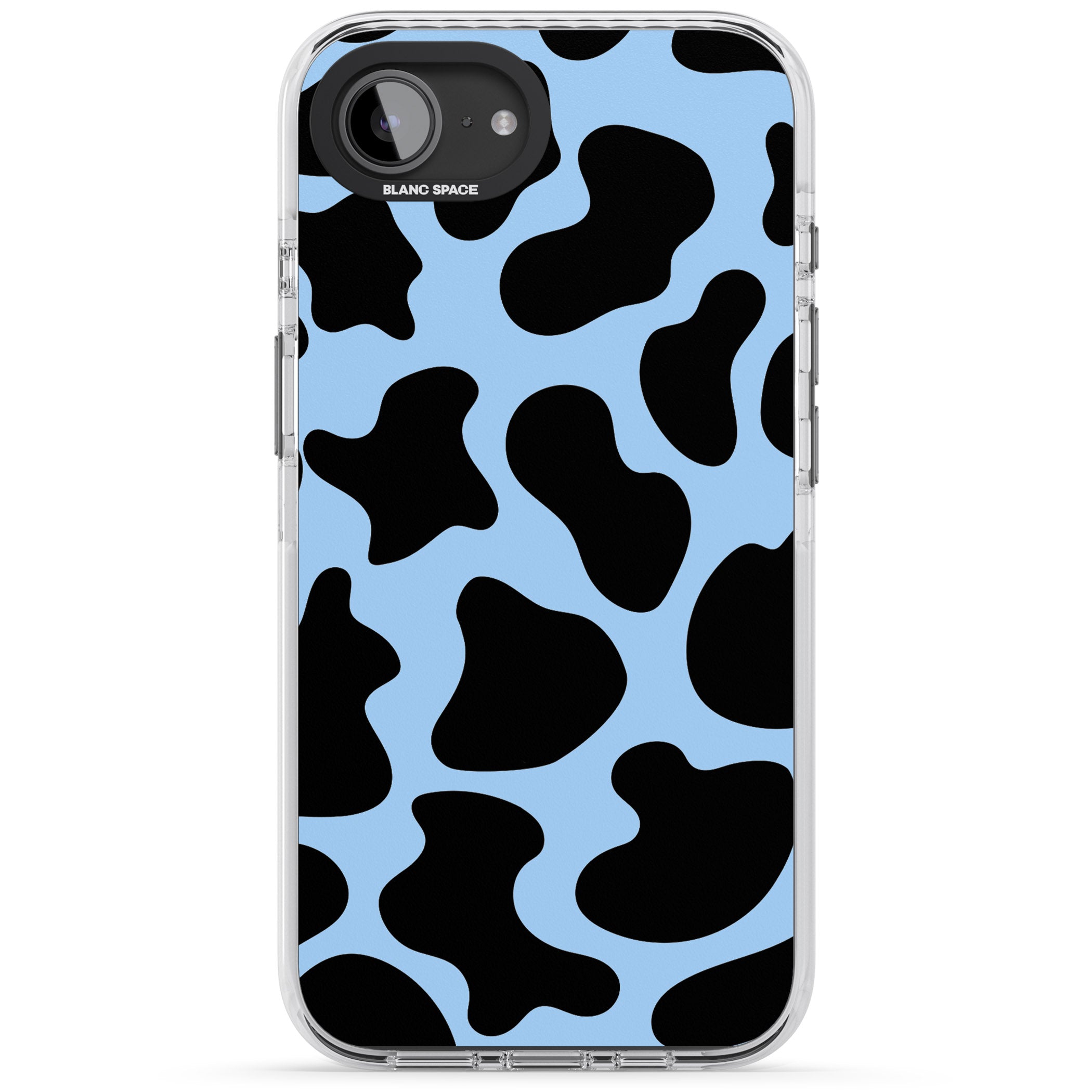 Blue And Black Cow Print