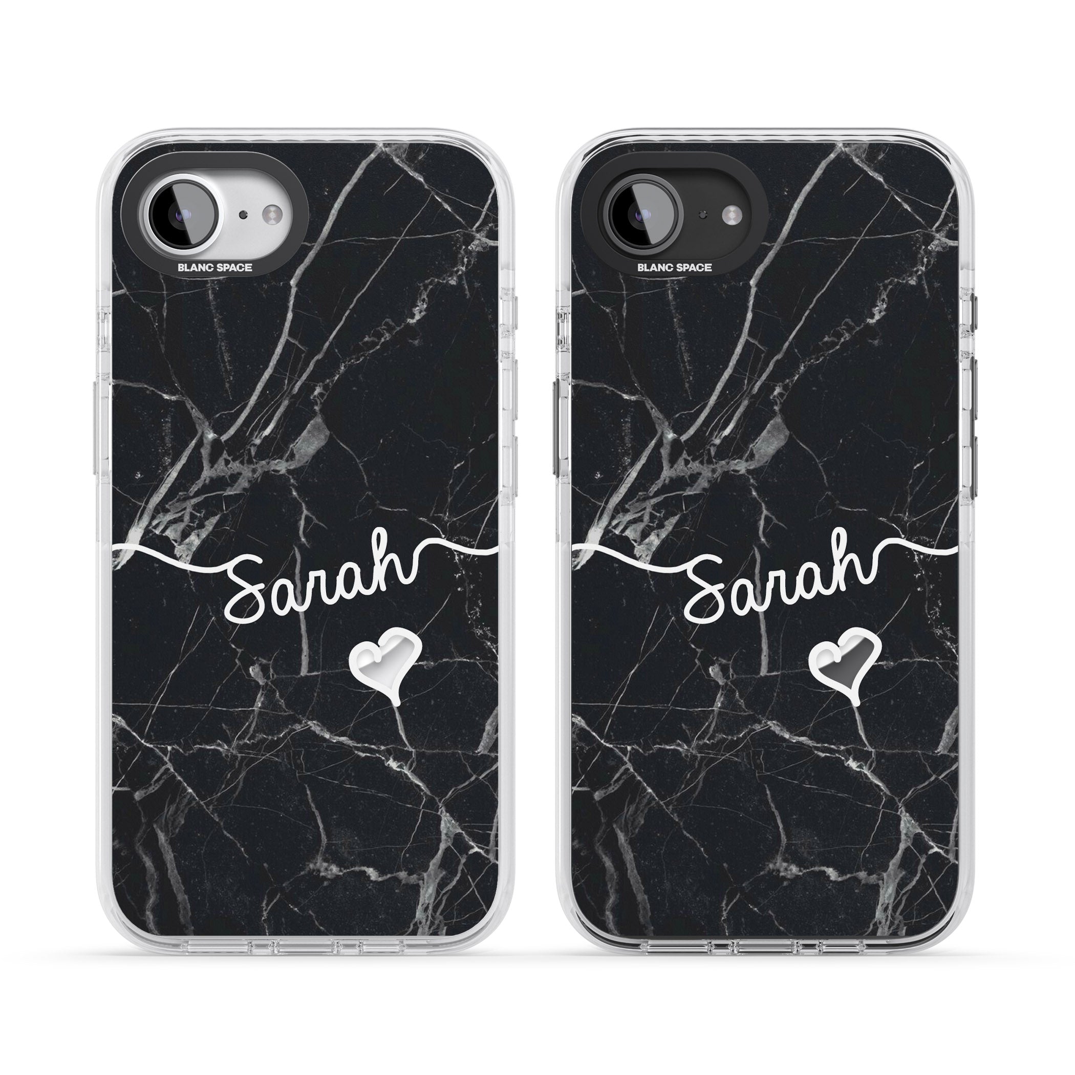 Personalised Black Marble Heart