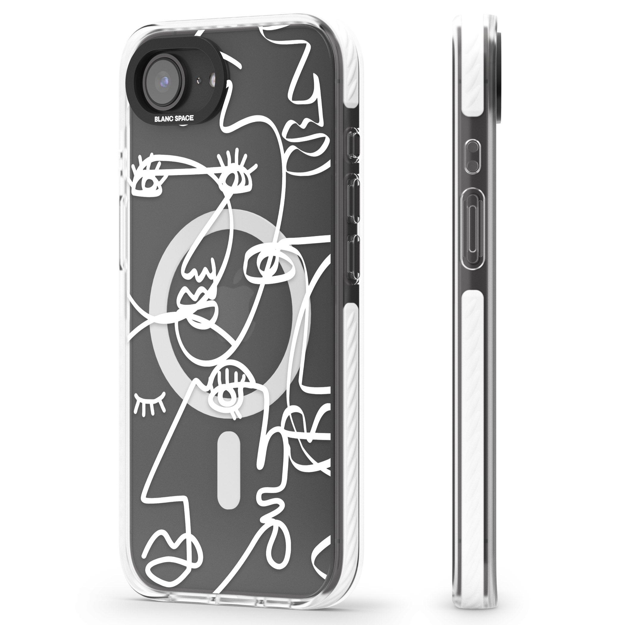 Abstract Line Art White Clear