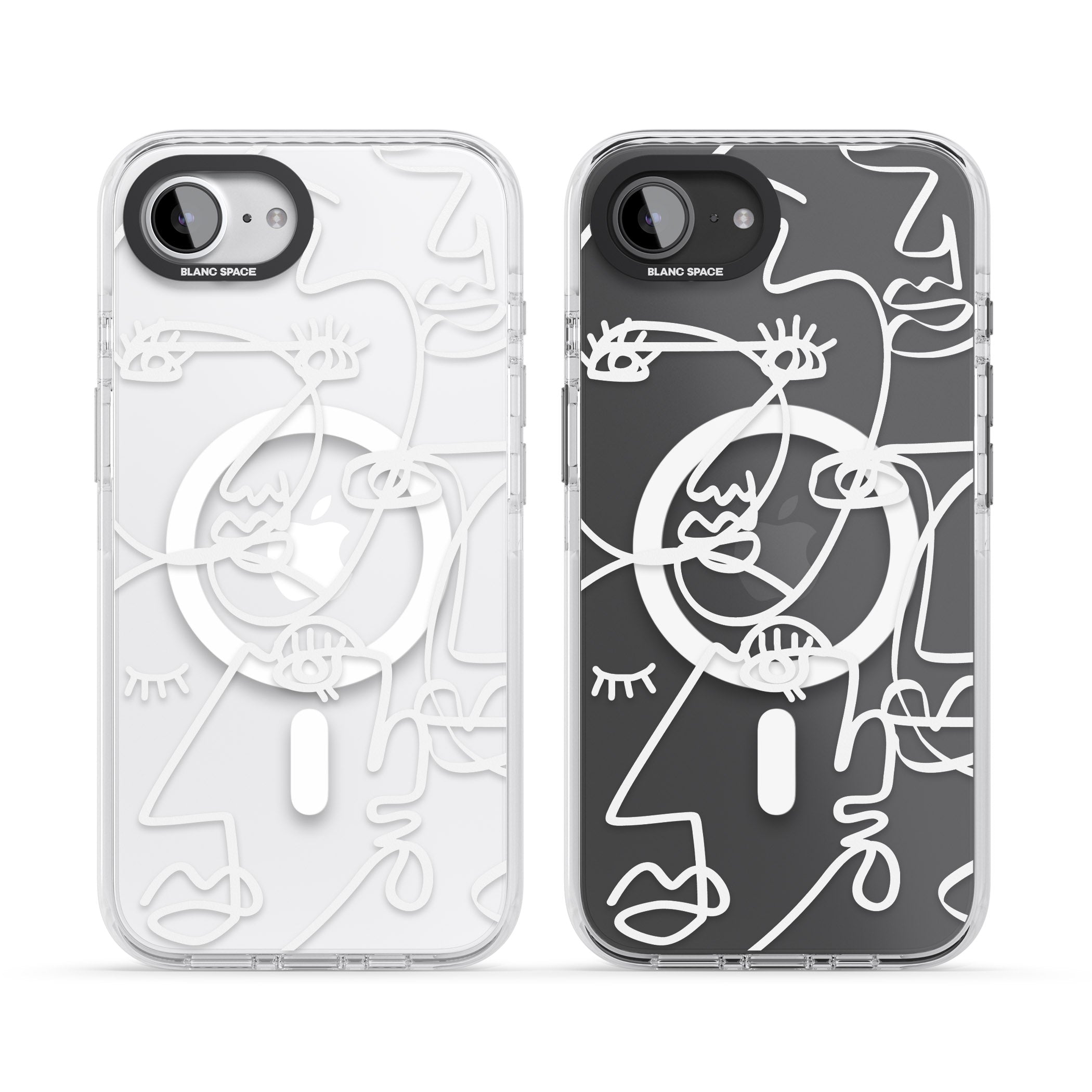 Abstract Line Art White Clear