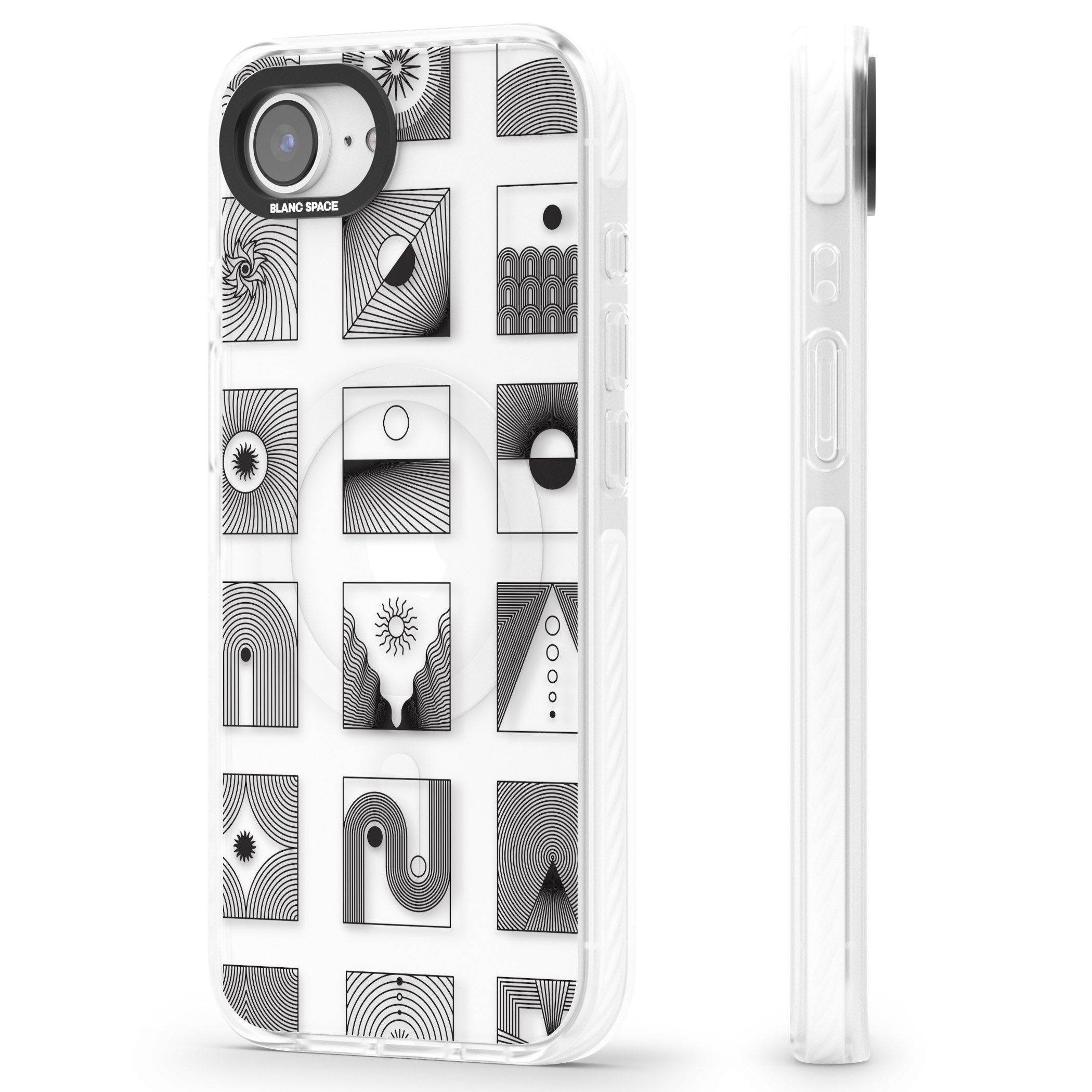 Geometric Pattern Trio: Artistic Blend