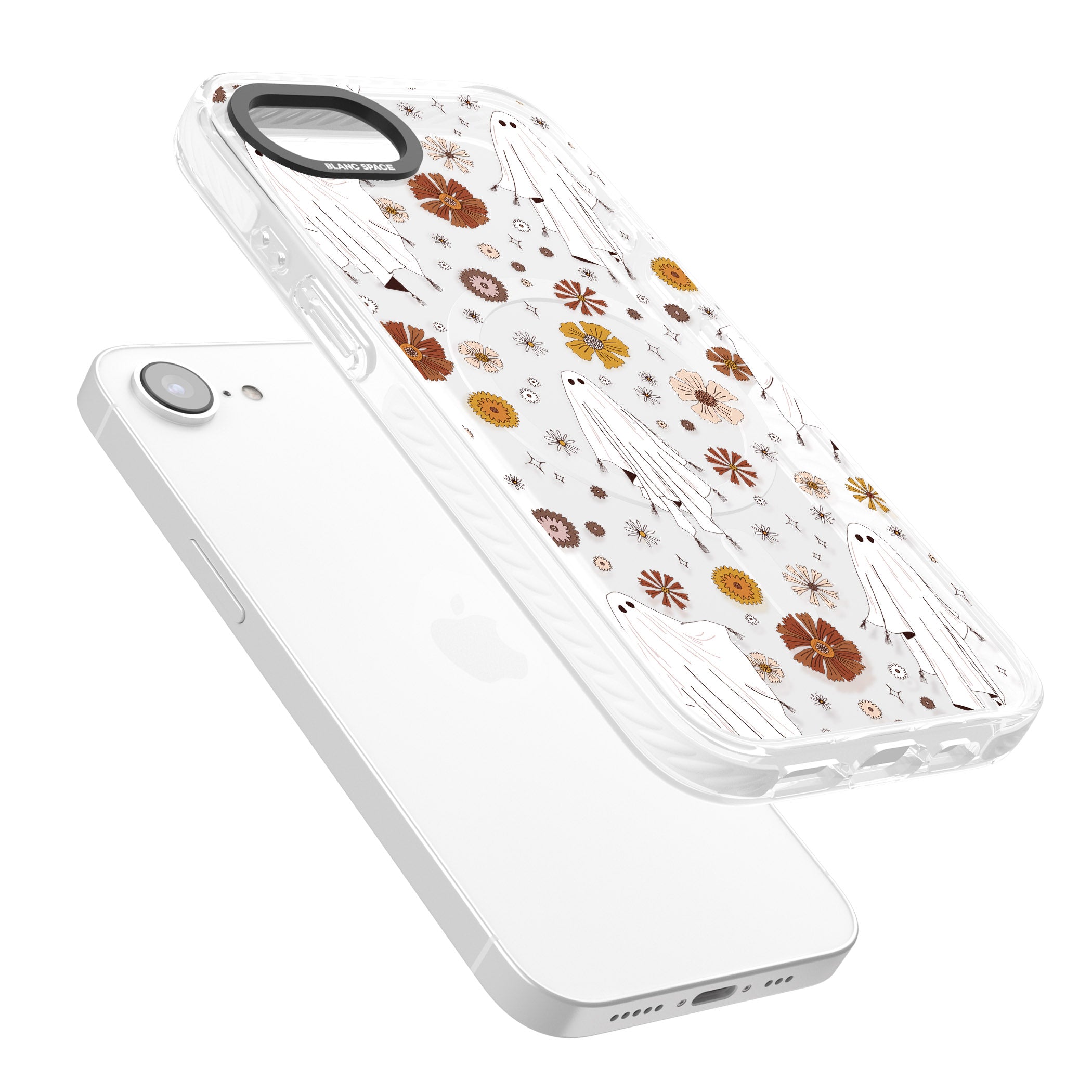 Halloween Ghosts And Flowers