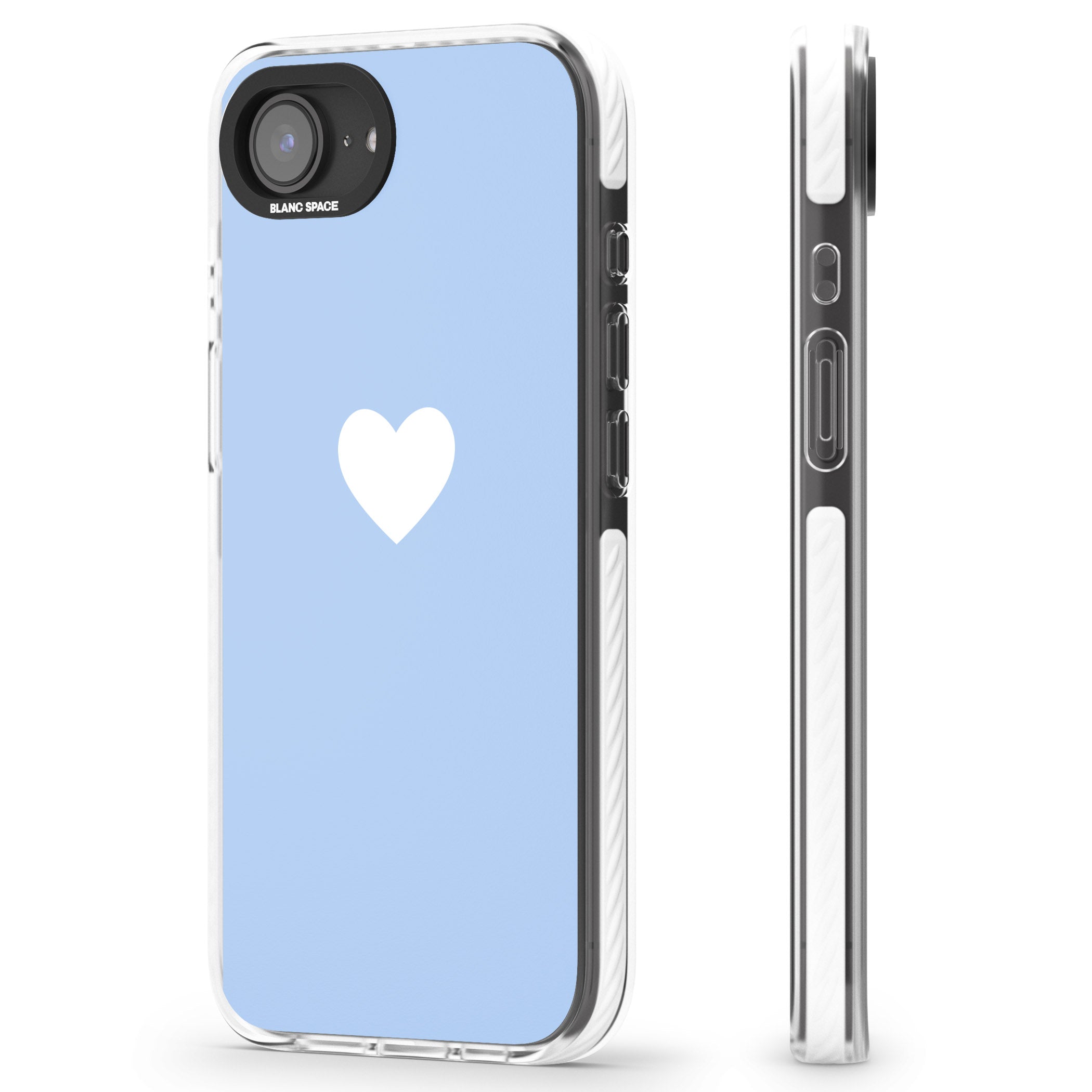 Single Heart Design: White & Baby Blue