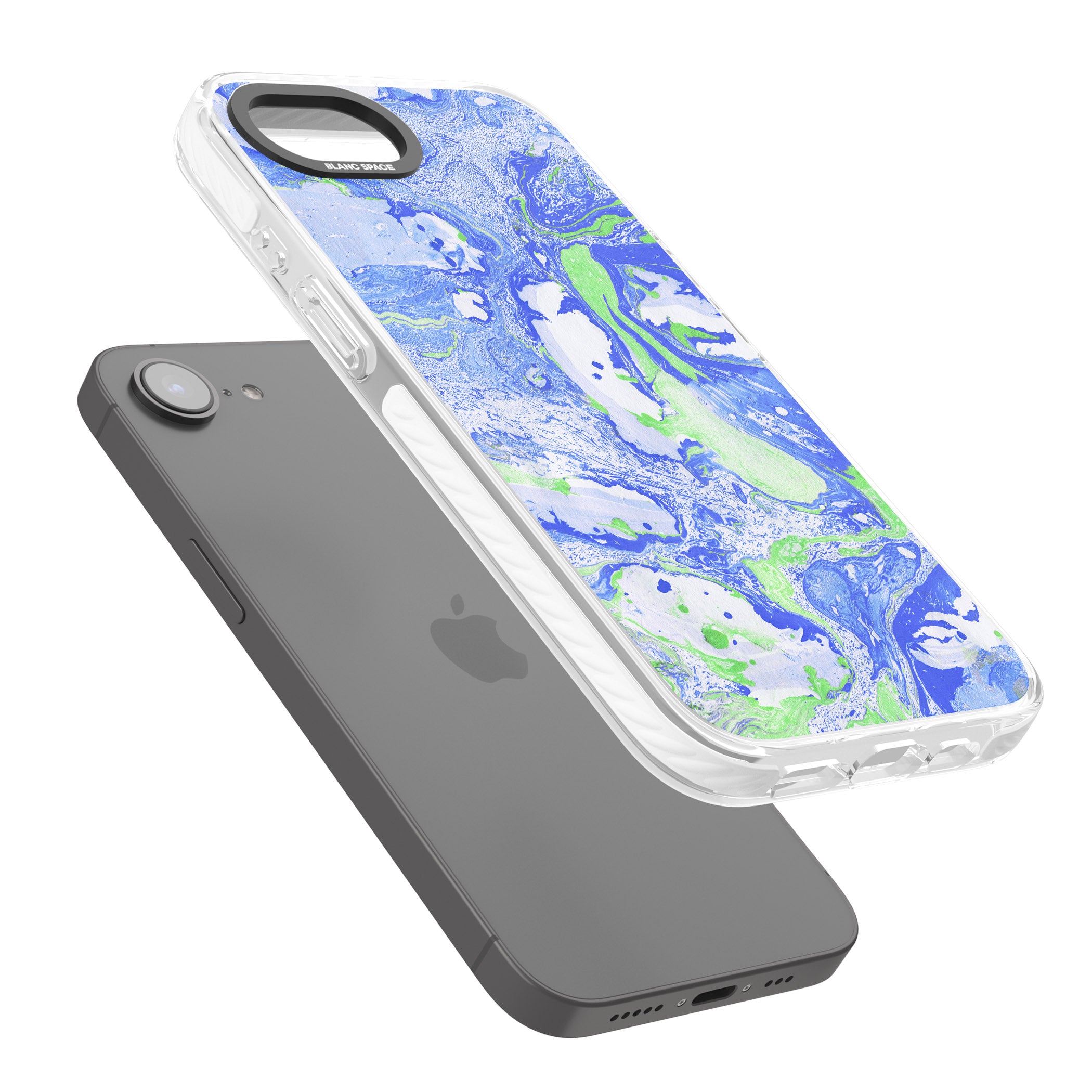 Dark Blue & Green Marbled Paper Pattern