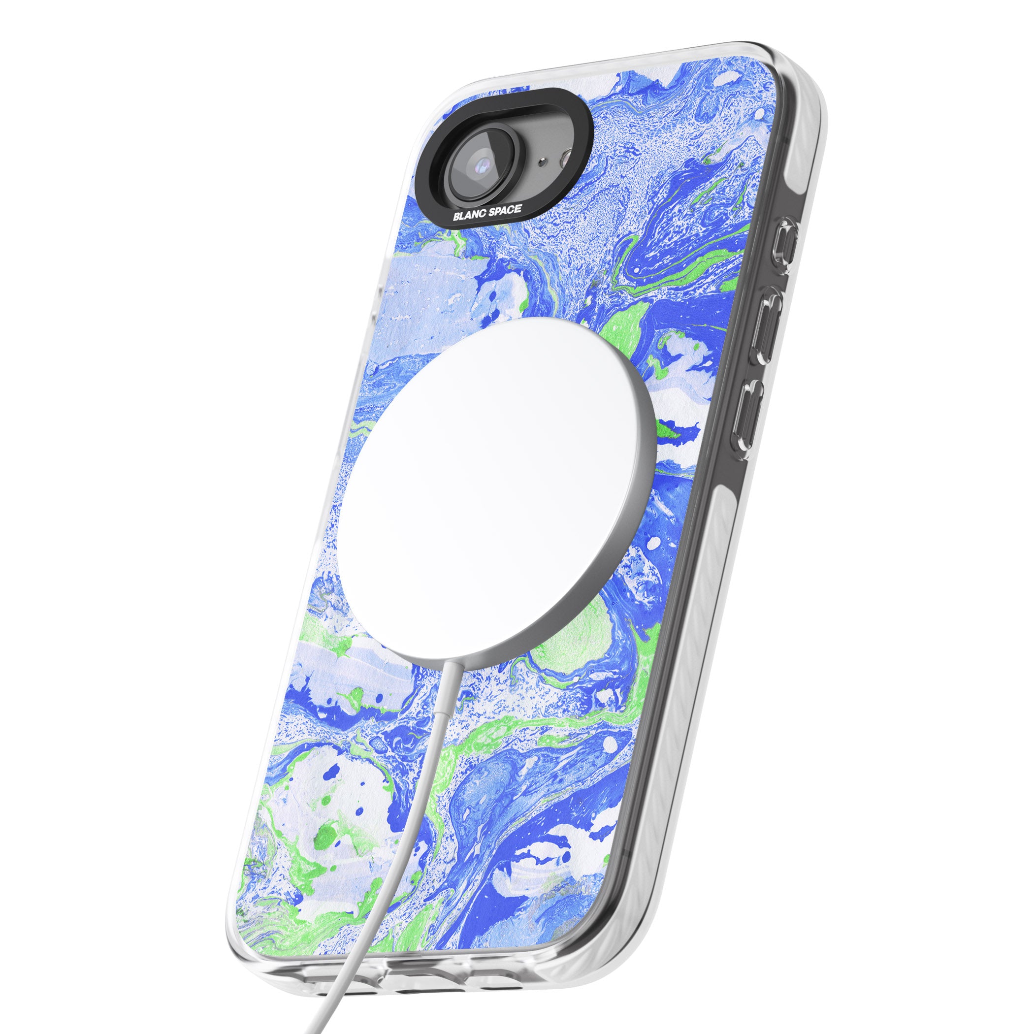 Dark Blue & Green Marbled Paper Pattern