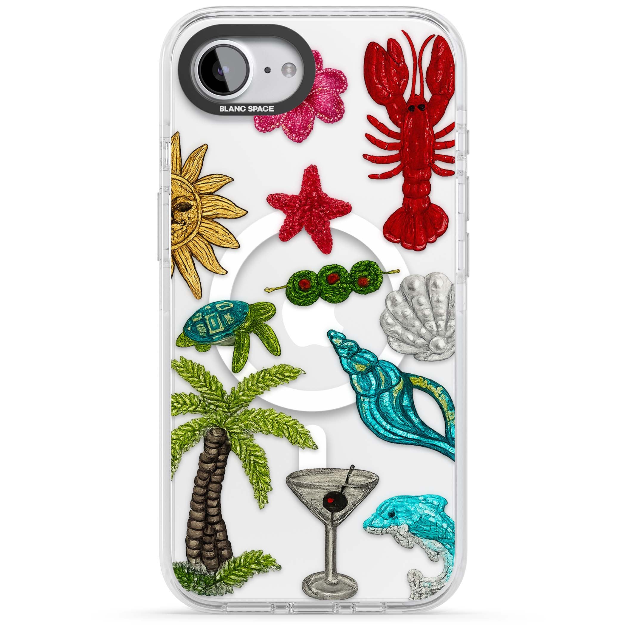 Painted Coastal Pattern coastal iPhone case | Impact Magsafe case for iPhone 16e, iPhone 17e