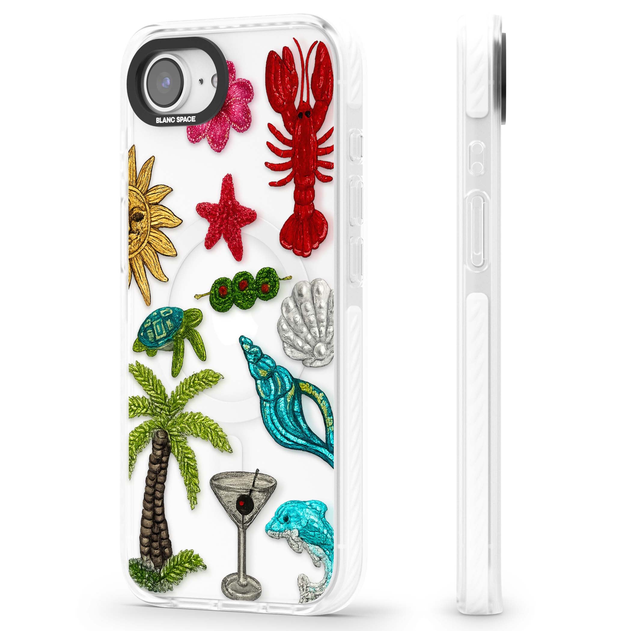 Painted Coastal Pattern coastal iPhone case | Impact Magsafe case for iPhone 16e, iPhone 17e