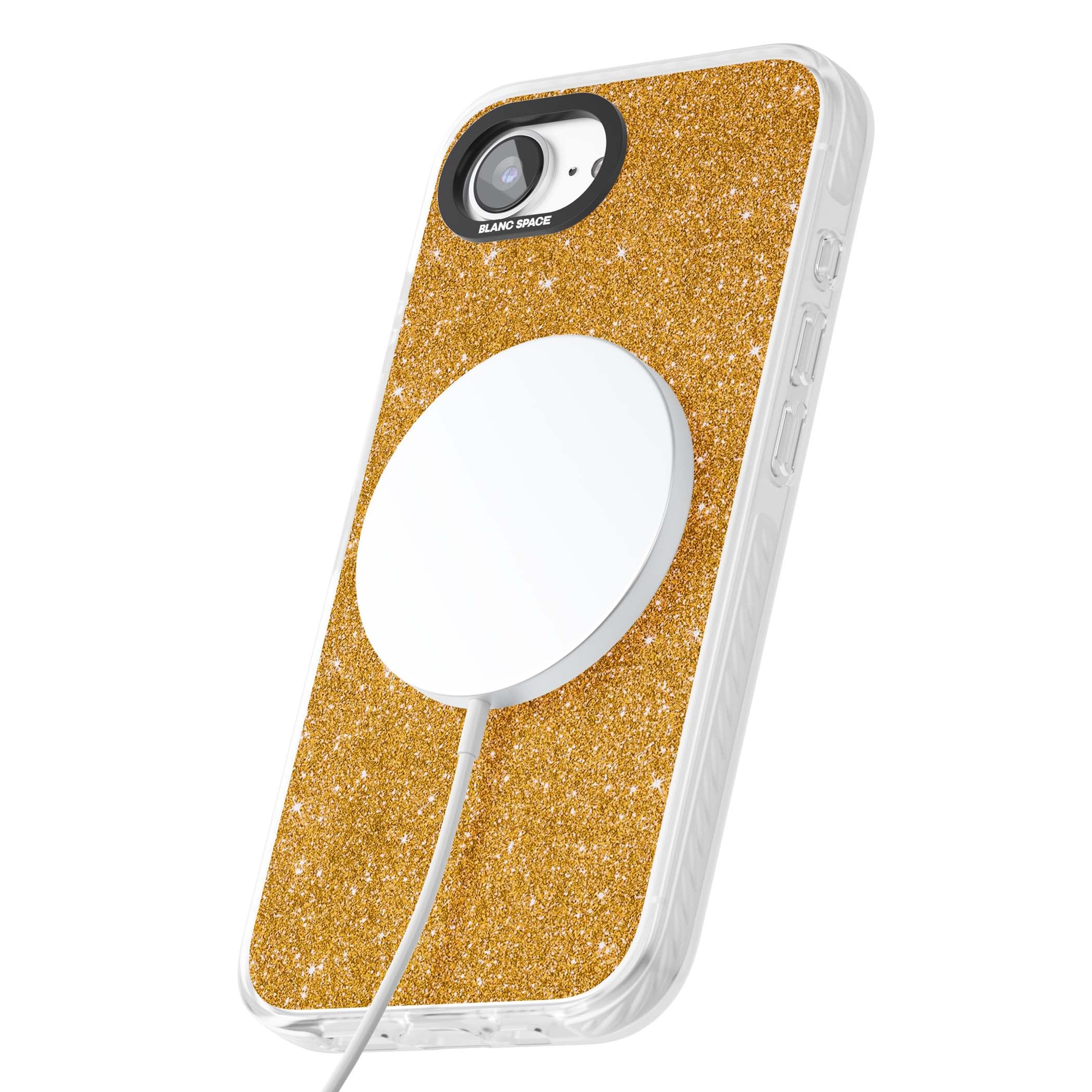 Gold Glitter gold glitter iPhone case featuring a shimmering sparkle wallpaper design in luxury gold | Impact Magsafe case for iPhone 16e, iPhone 17e