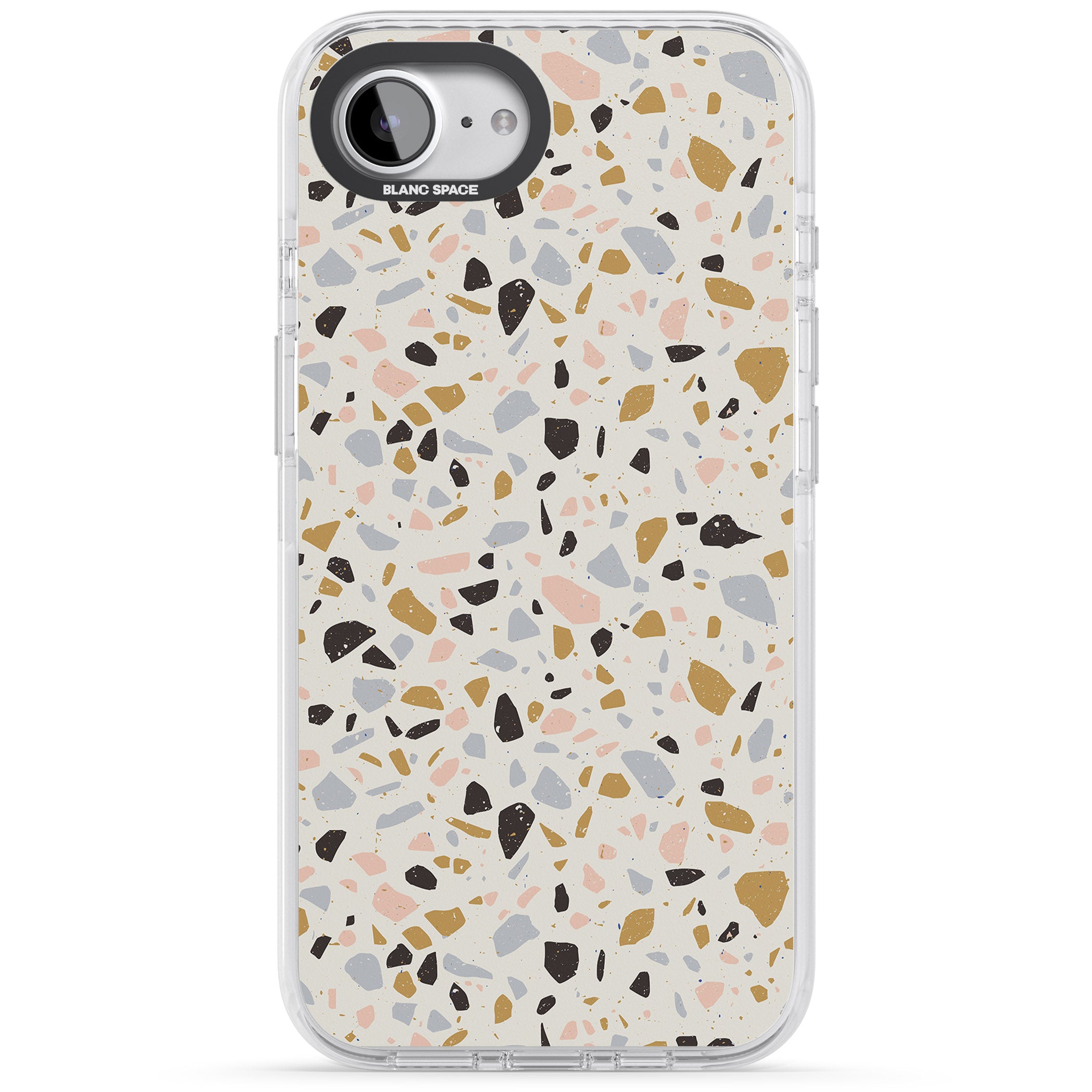Pale Pink, Blue, & Mocha Terrazzo Pattern