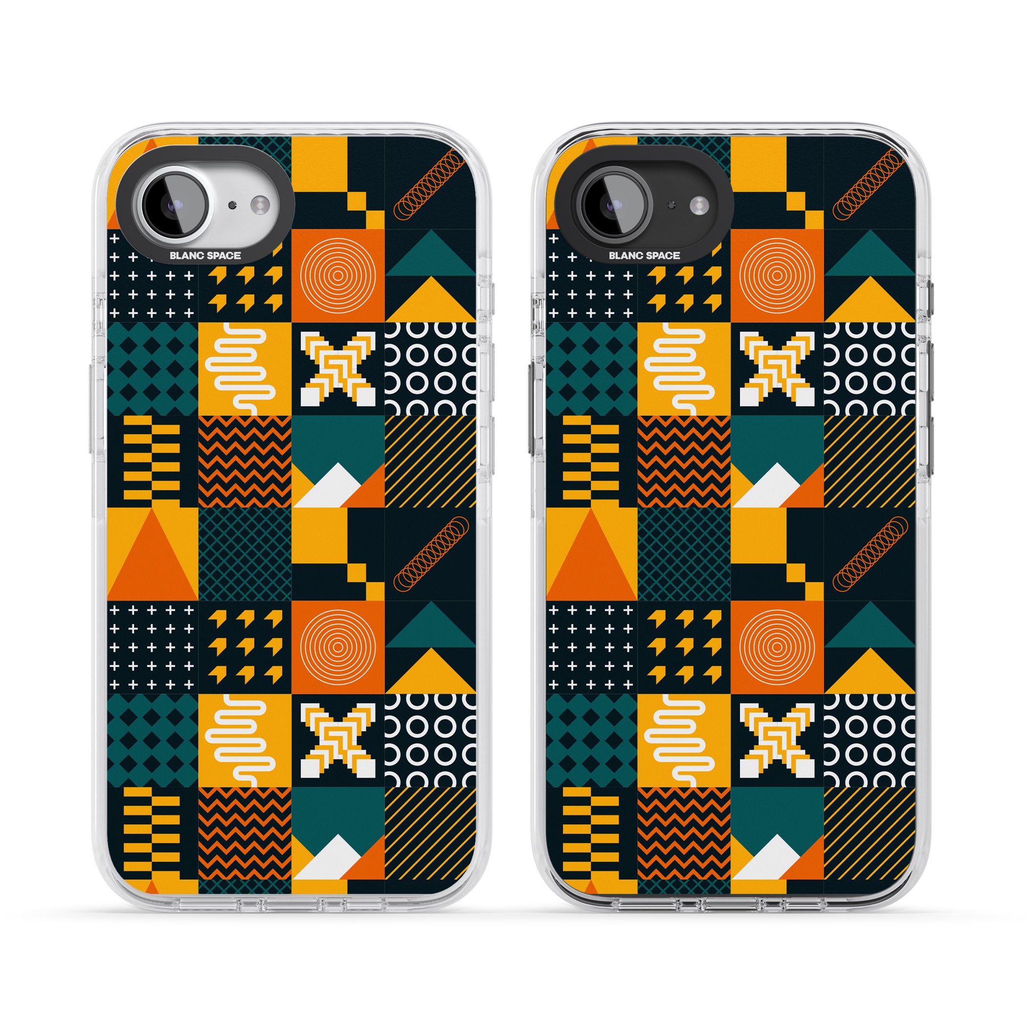 Funky Geometric Patterns: Orange & Dark Green