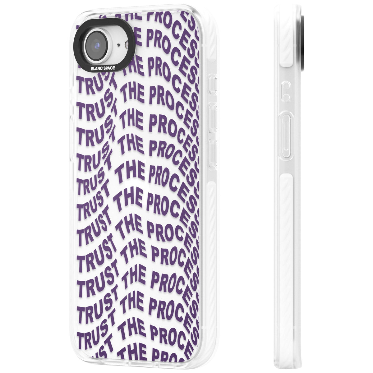Trust The Process iPhone 16e / iPhone 17e Impact Clear Phone Case side
