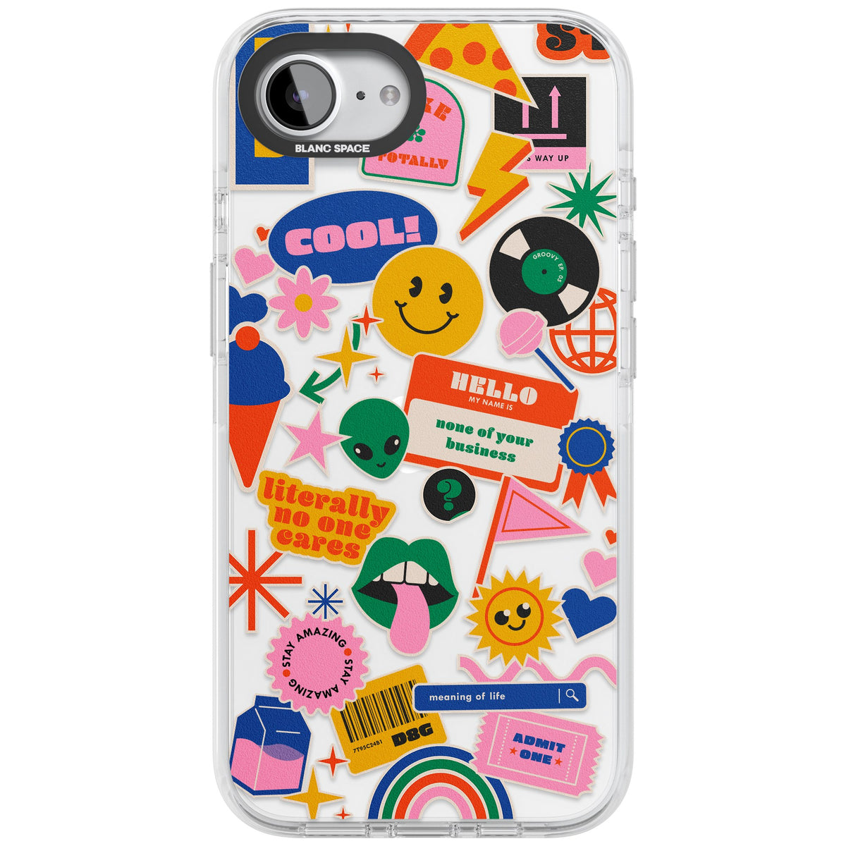 Nostalgic Sticker Vibes iPhone 16e / iPhone 17e Impact Clear Phone Case front