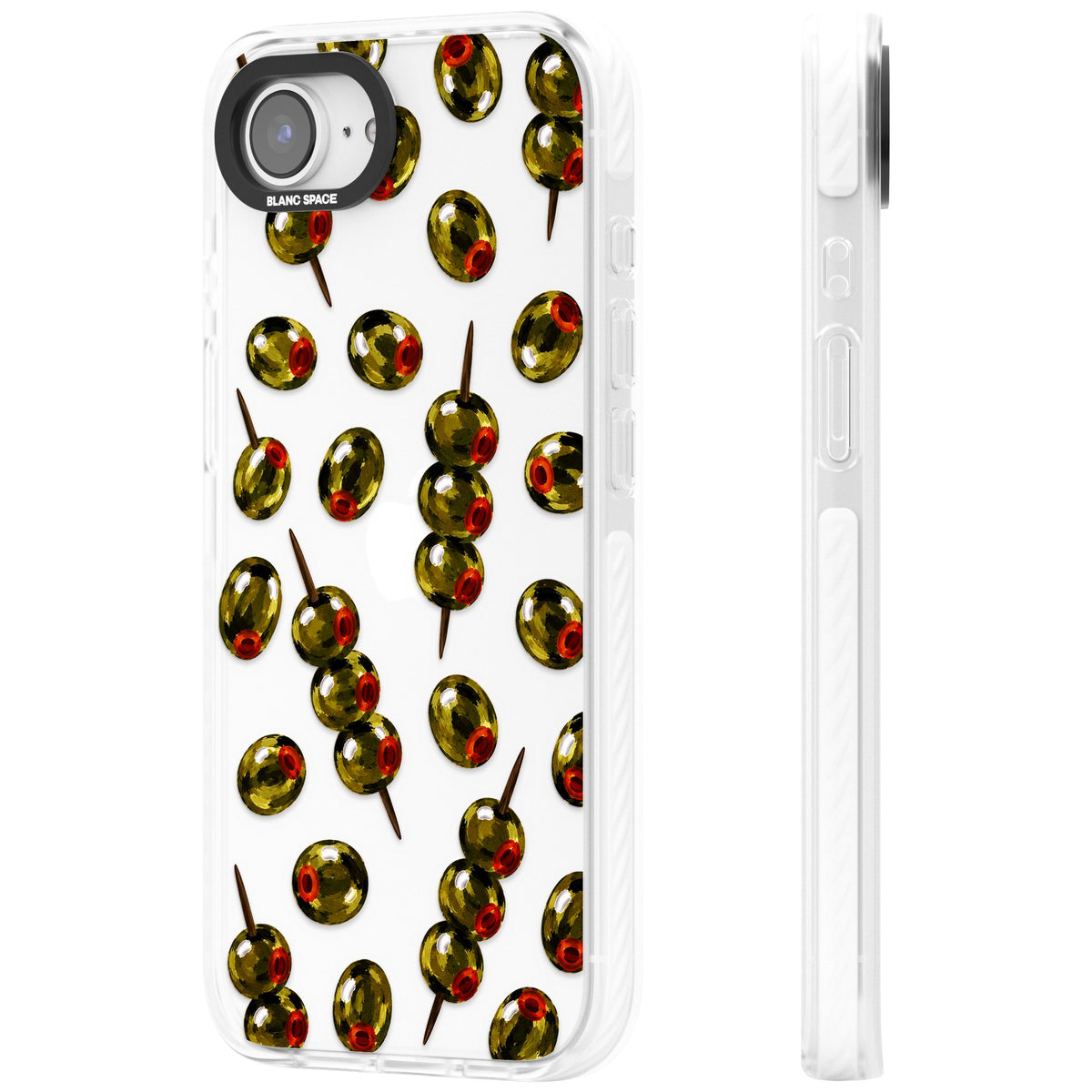 Painted Olives iPhone 16e / iPhone 17e Impact Clear Phone Case side