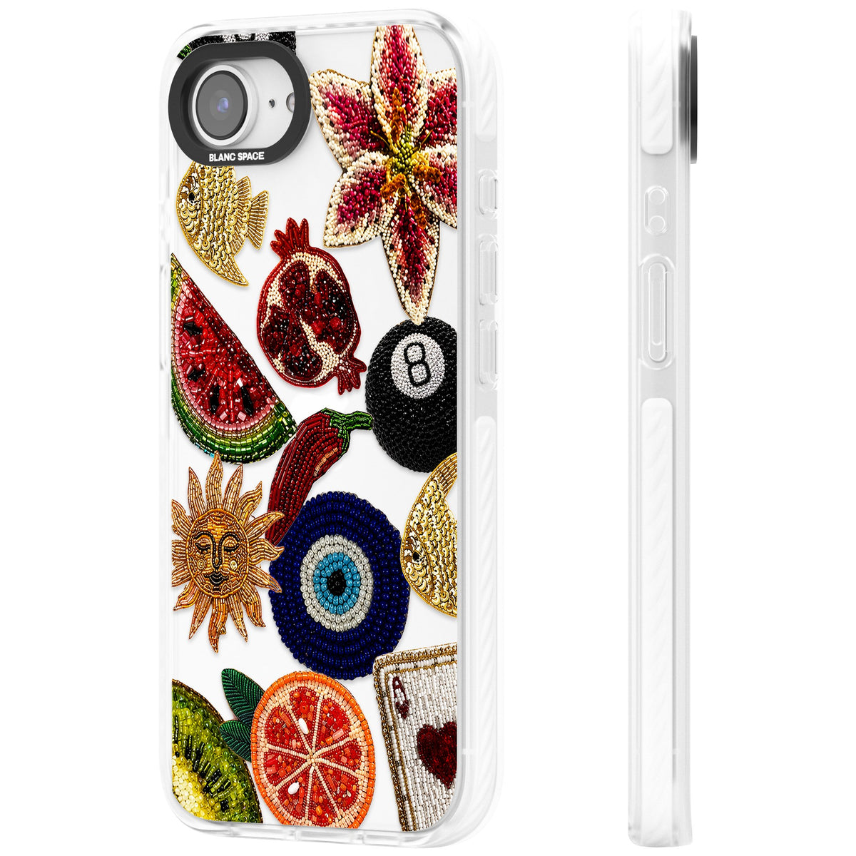 Beaded Charms iPhone 16e / iPhone 17e Impact Clear Phone Case side