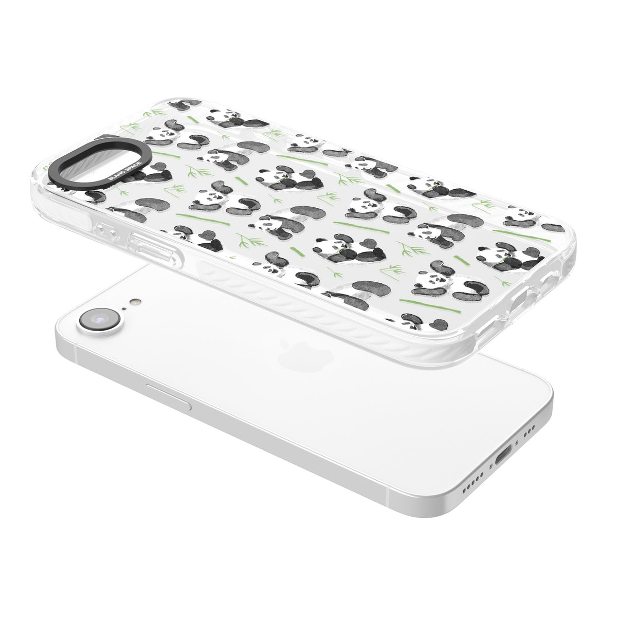Bamboo Babies iPhone 16e / iPhone 17e Impact Clear Phone Case angled