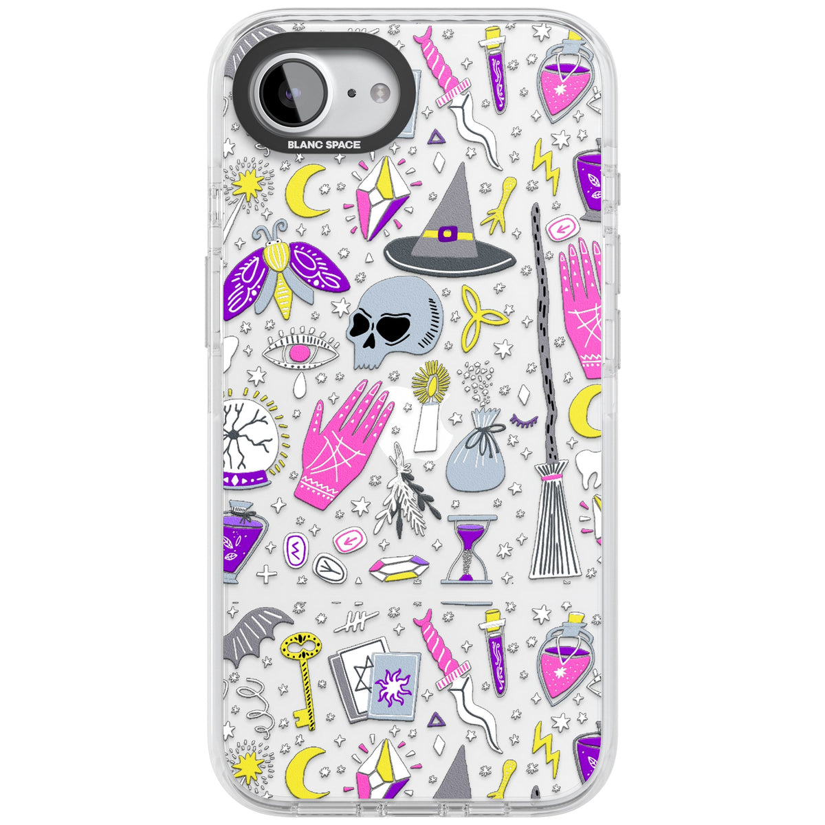 Black Magic Pattern iPhone 16e / iPhone 17e Impact Clear Phone Case front