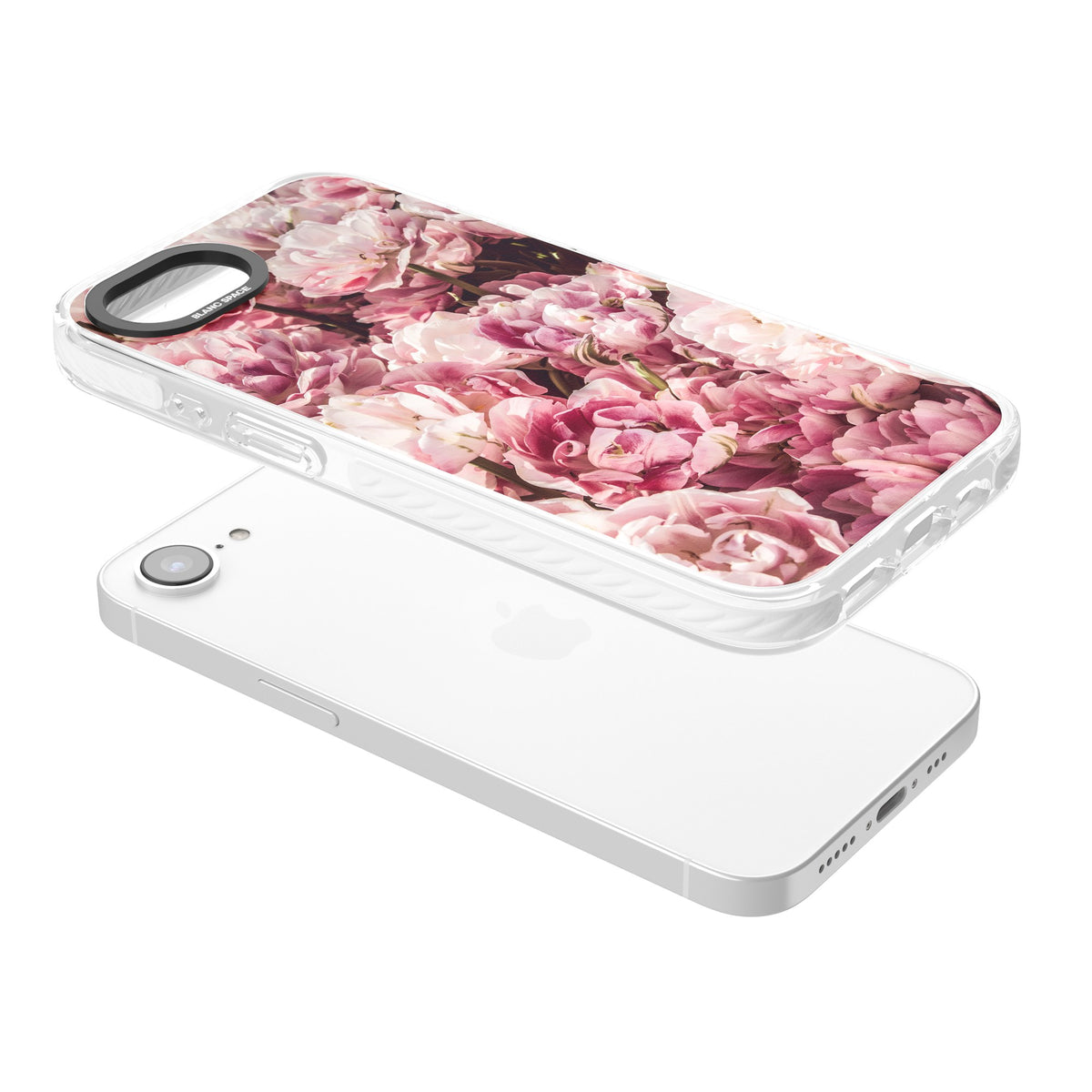 Peony Dream iPhone 16e / iPhone 17e Impact Clear Phone Case angled