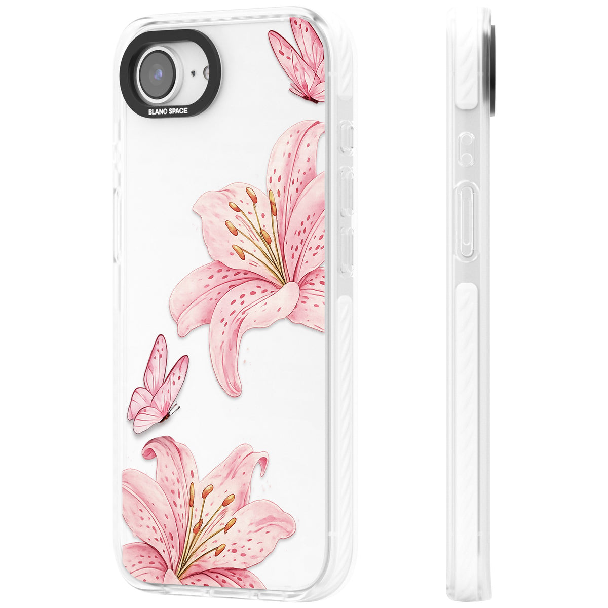 Lily Whisper iPhone 16e / iPhone 17e Impact Clear Phone Case side