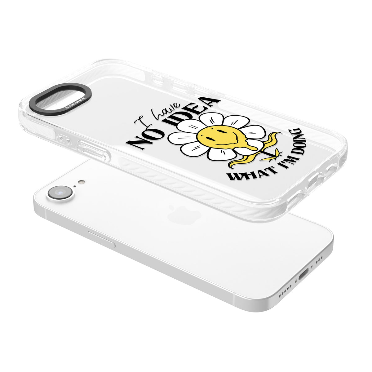 No Idea iPhone 16e / iPhone 17e Impact Clear Phone Case angled