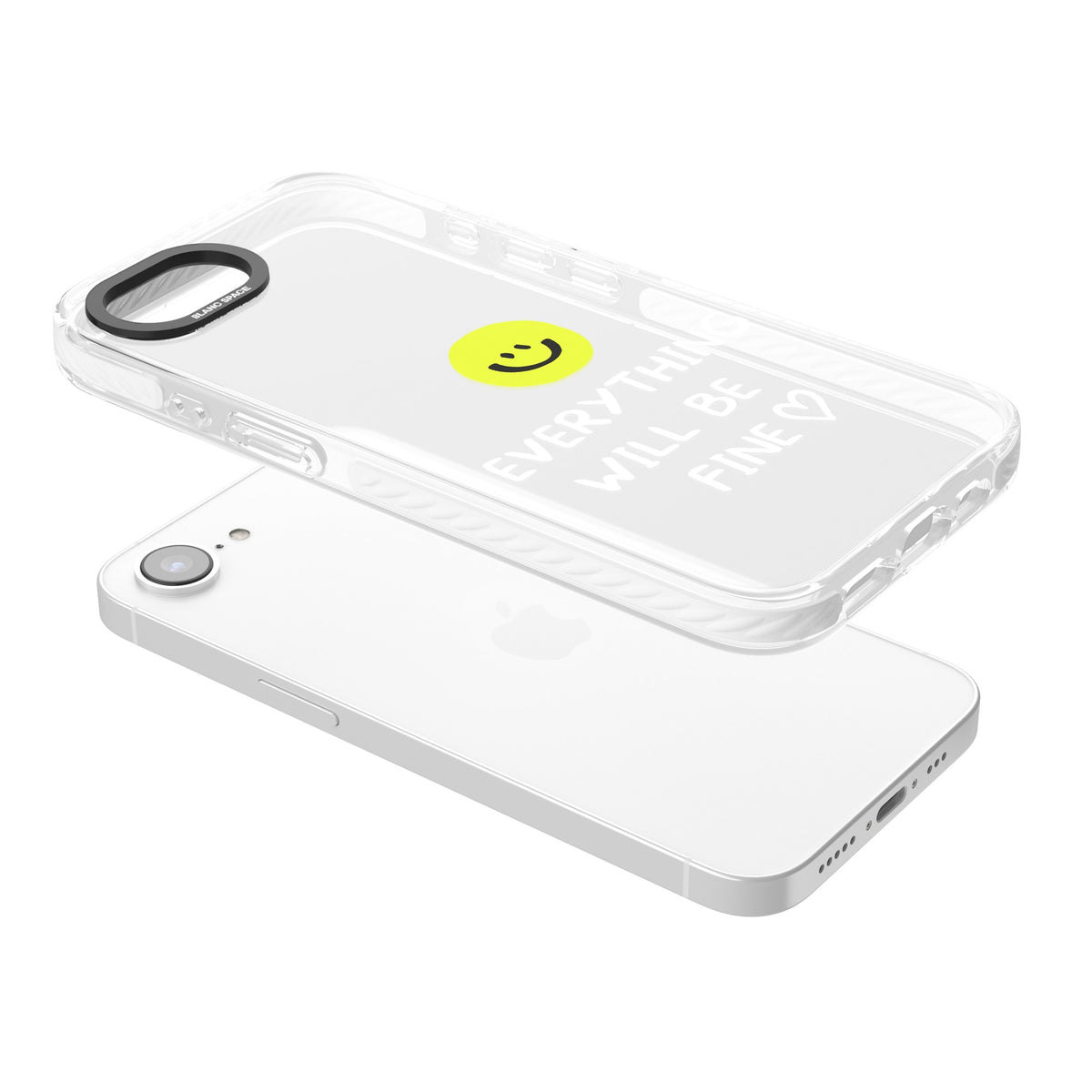 Everything Will Be Fine iPhone 16e / iPhone 17e Impact Clear Phone Case angled