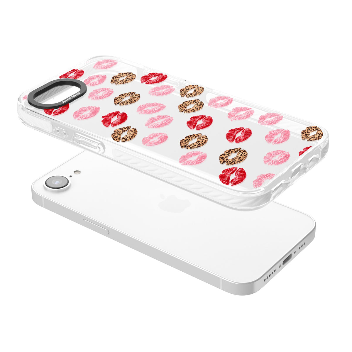 Wild Kisses iPhone 16e / iPhone 17e Impact Clear Phone Case angled