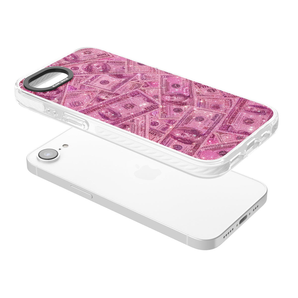 Glamorous iPhone 16e / iPhone 17e Impact Clear Phone Case angled